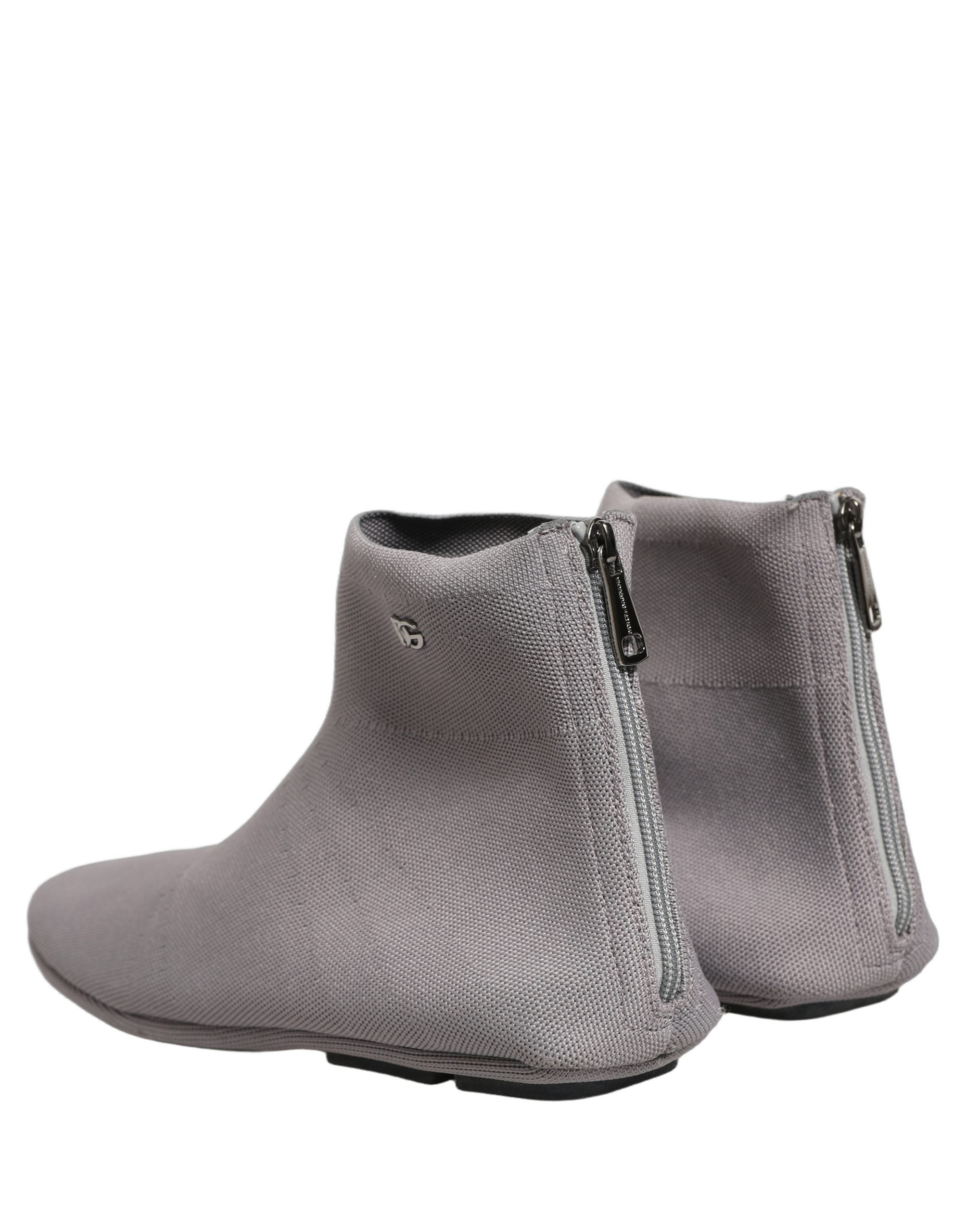 Dolce & Gabbana Gray Stretch Mesh Men Ankle Boots Men's Shoes