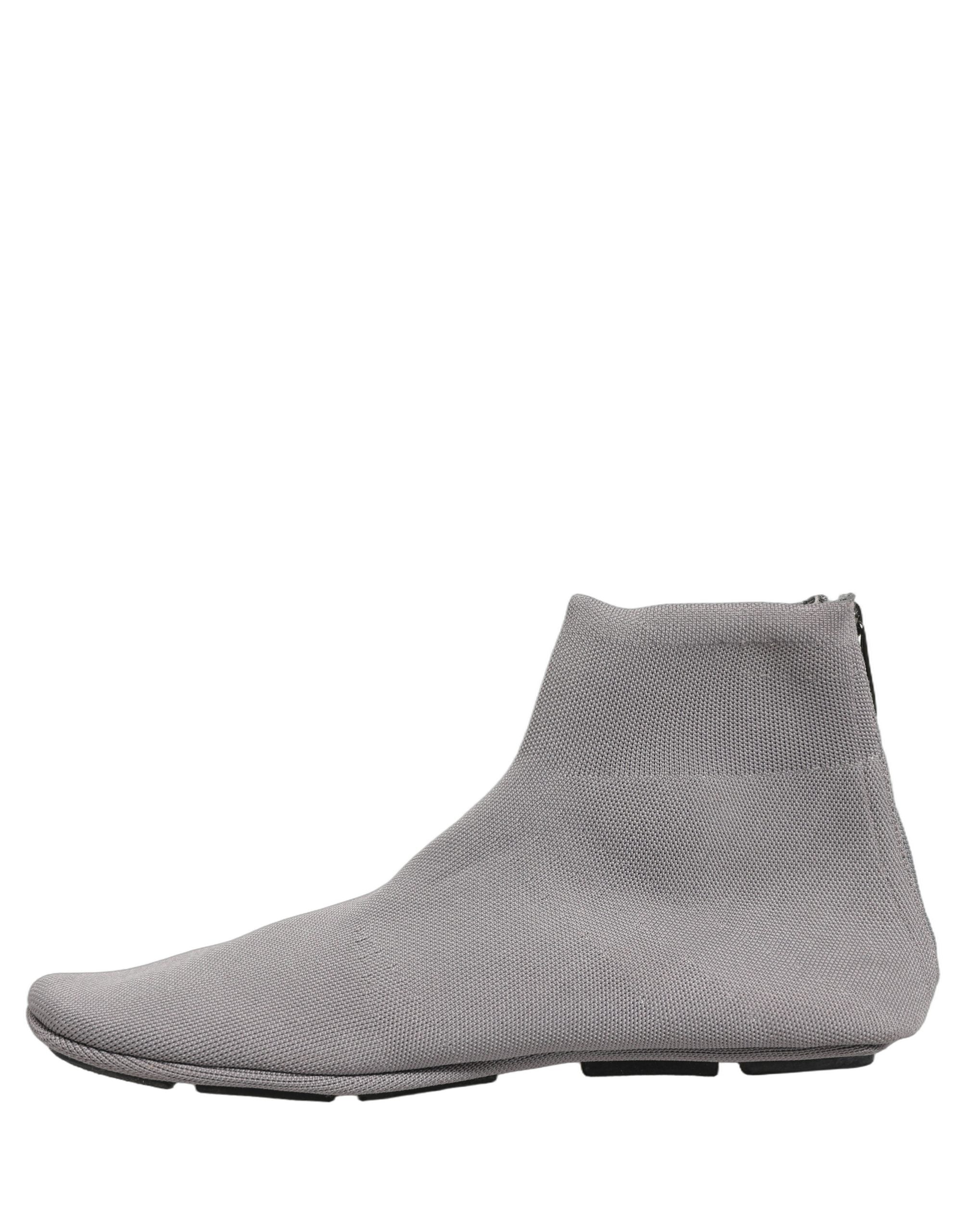 Dolce & Gabbana Gray Stretch Mesh Men Ankle Boots Men's Shoes