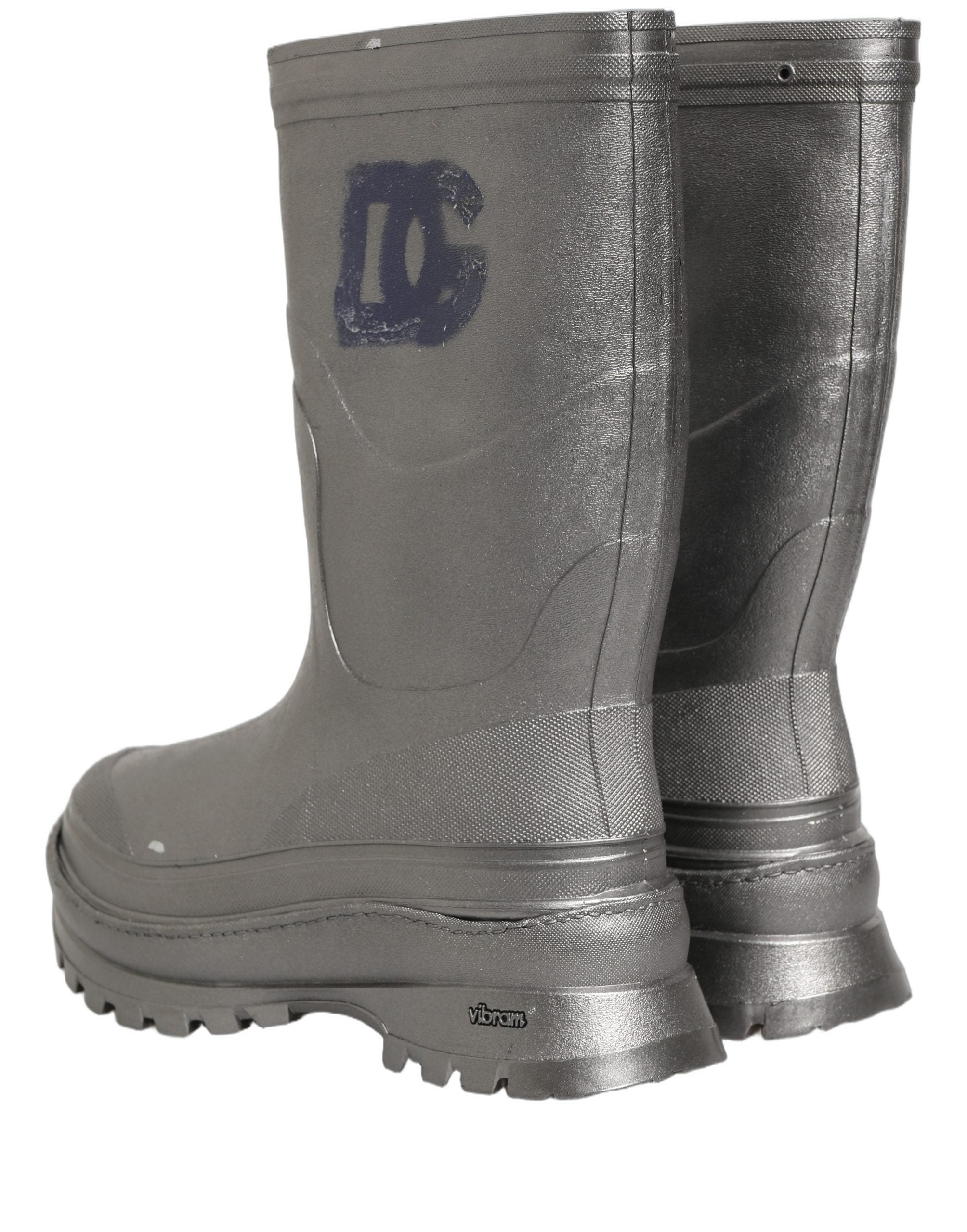 Dolce & Gabbana Metallic Silver Pull On Rain Boots Men Men's Shoes (Pre-Owned)