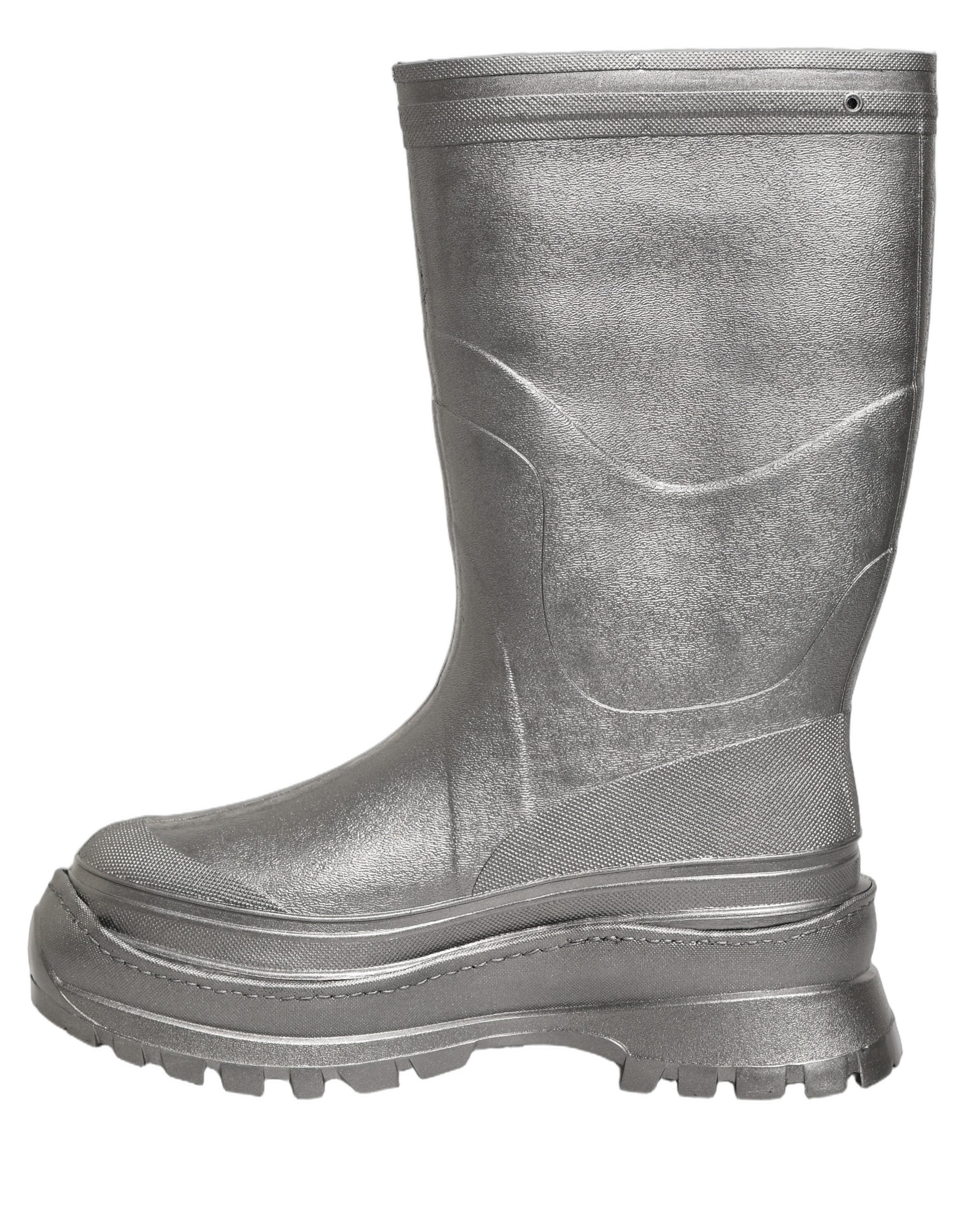 Dolce & Gabbana Metallic Silver Pull On Rain Boots Men Men's Shoes (Pre-Owned)