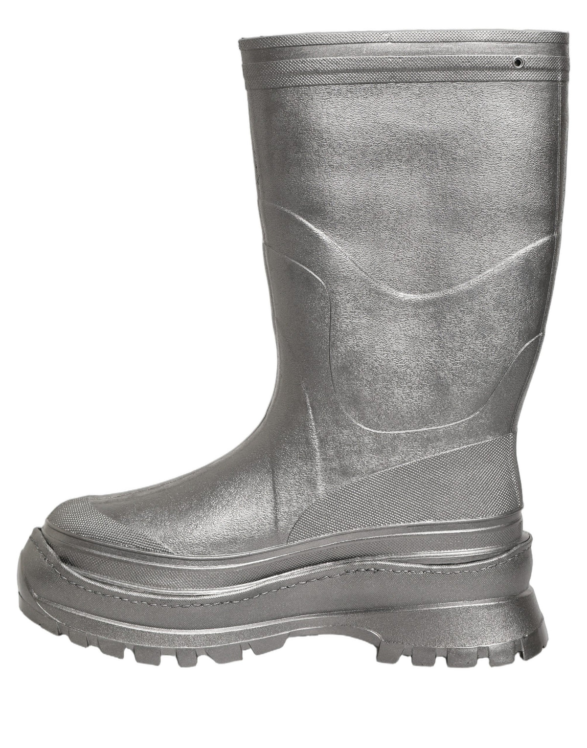 Dolce & Gabbana Metallic Silver Pull On Rain Boots Men Men's Shoes (Pre-Owned)