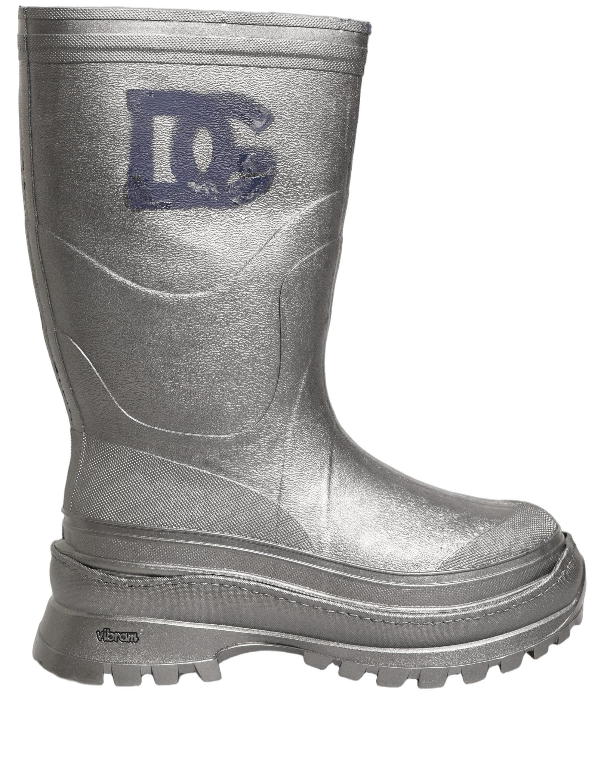 Dolce & Gabbana Metallic Silver Pull On Rain Boots Men Men's Shoes (Pre-Owned)