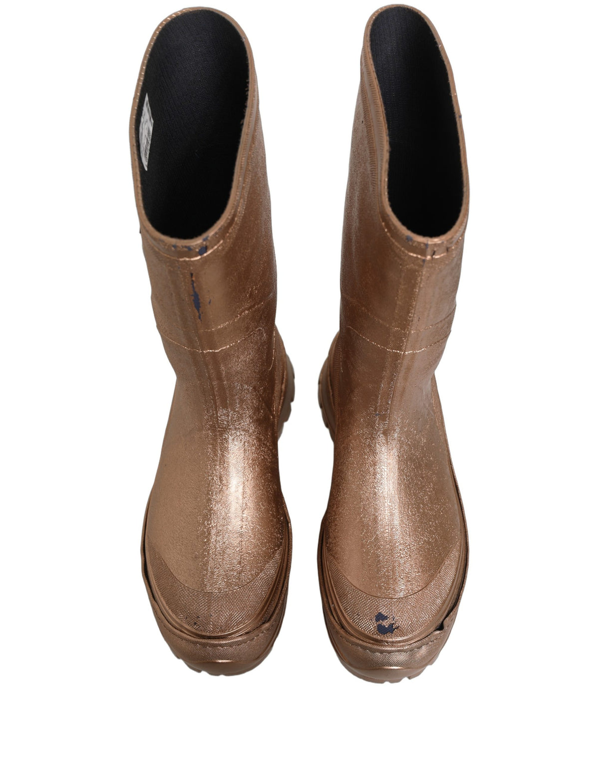 Dolce & Gabbana Rose Gold PVC Pull On Rain Boots Men Men's Shoes (Pre-Owned)