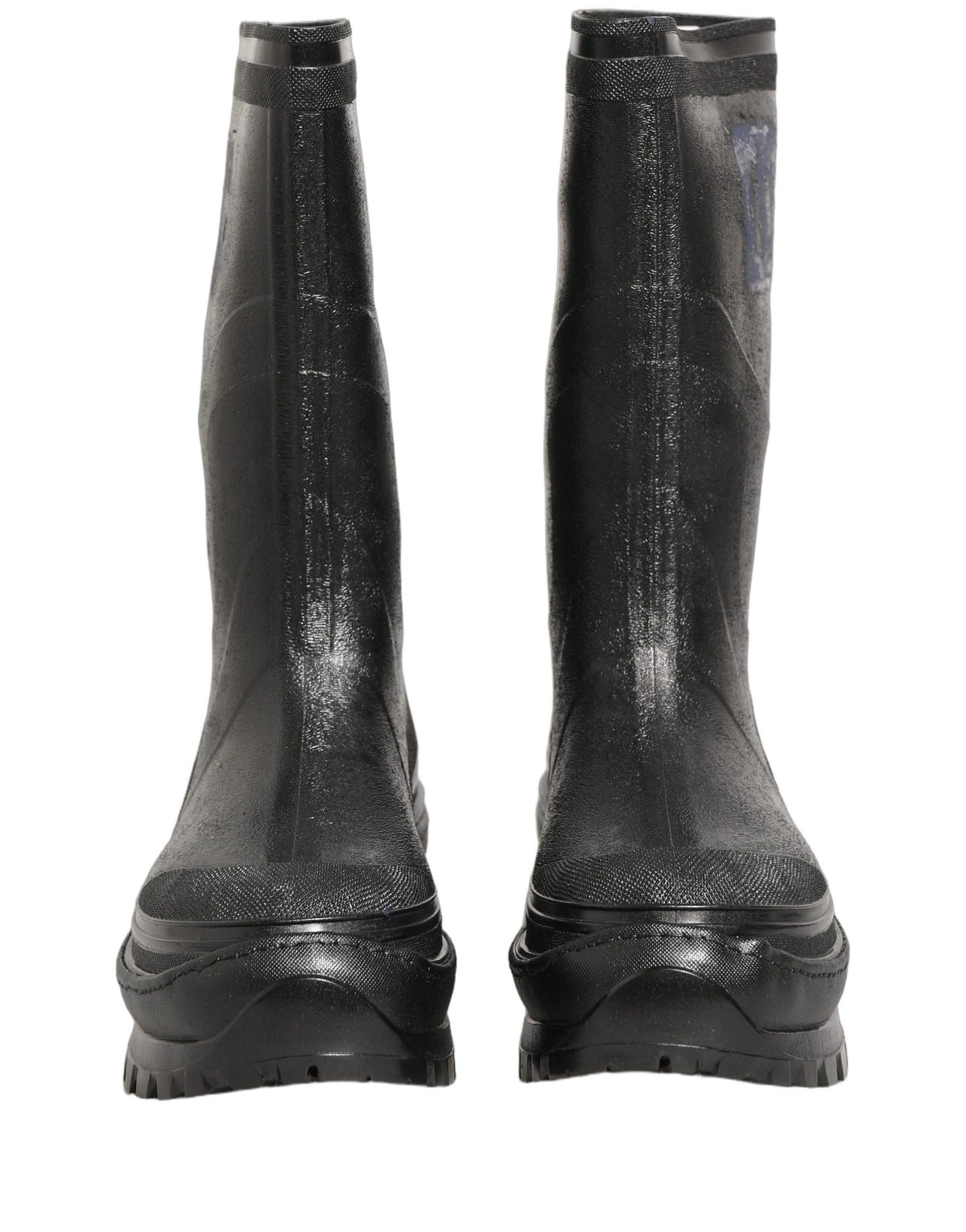 Dolce & Gabbana Black PVC Pull On Rain Boots Men Men's Shoes (Pre-Owned)