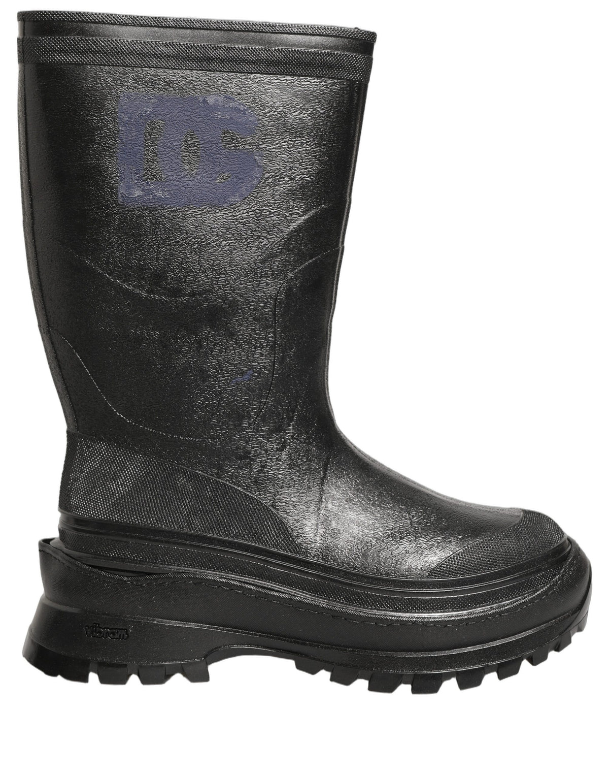Dolce & Gabbana Black PVC Pull On Rain Boots Men Men's Shoes (Pre-Owned)