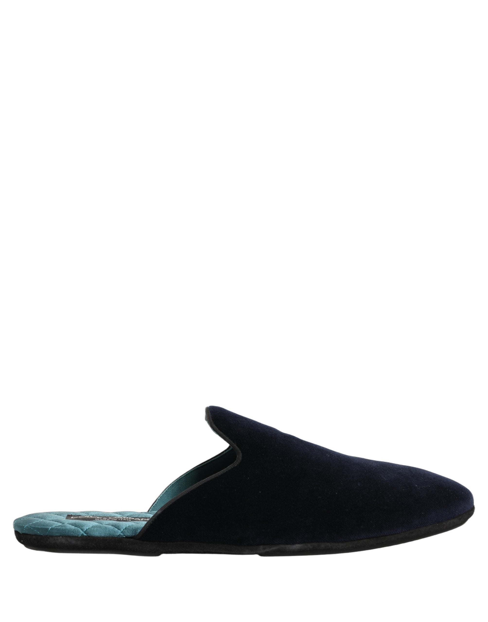 Dolce & Gabbana Dark Blue Suede Slides Flat Slipper Men Men's Shoes