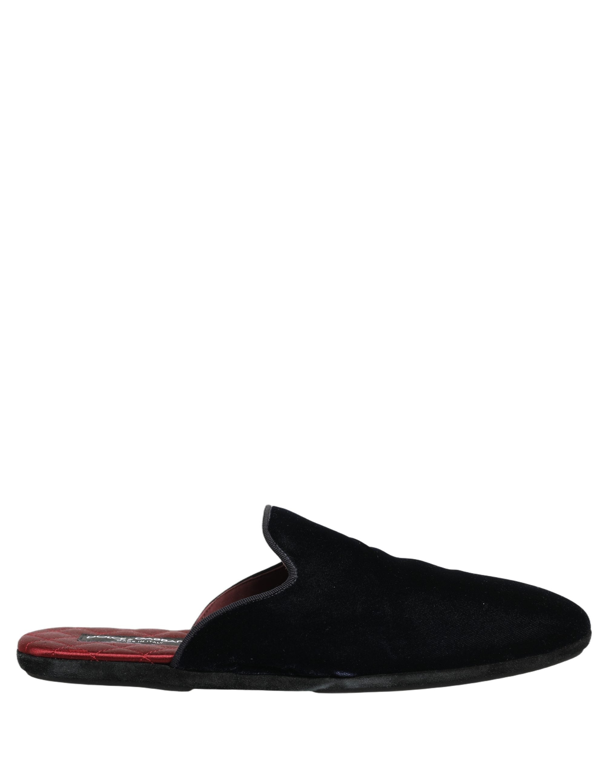 Dolce & Gabbana Dark Blue Suede Slides Flat Slipper Men Men's Shoes