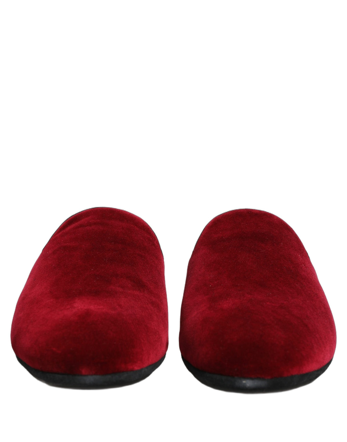 Dolce & Gabbana Red Suede Slides Flat Slipper Men Men's Shoes