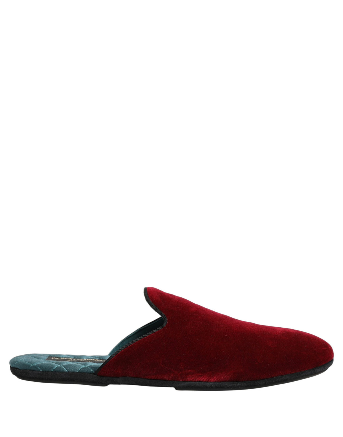 Dolce & Gabbana Red Suede Slides Flat Slipper Men Men's Shoes