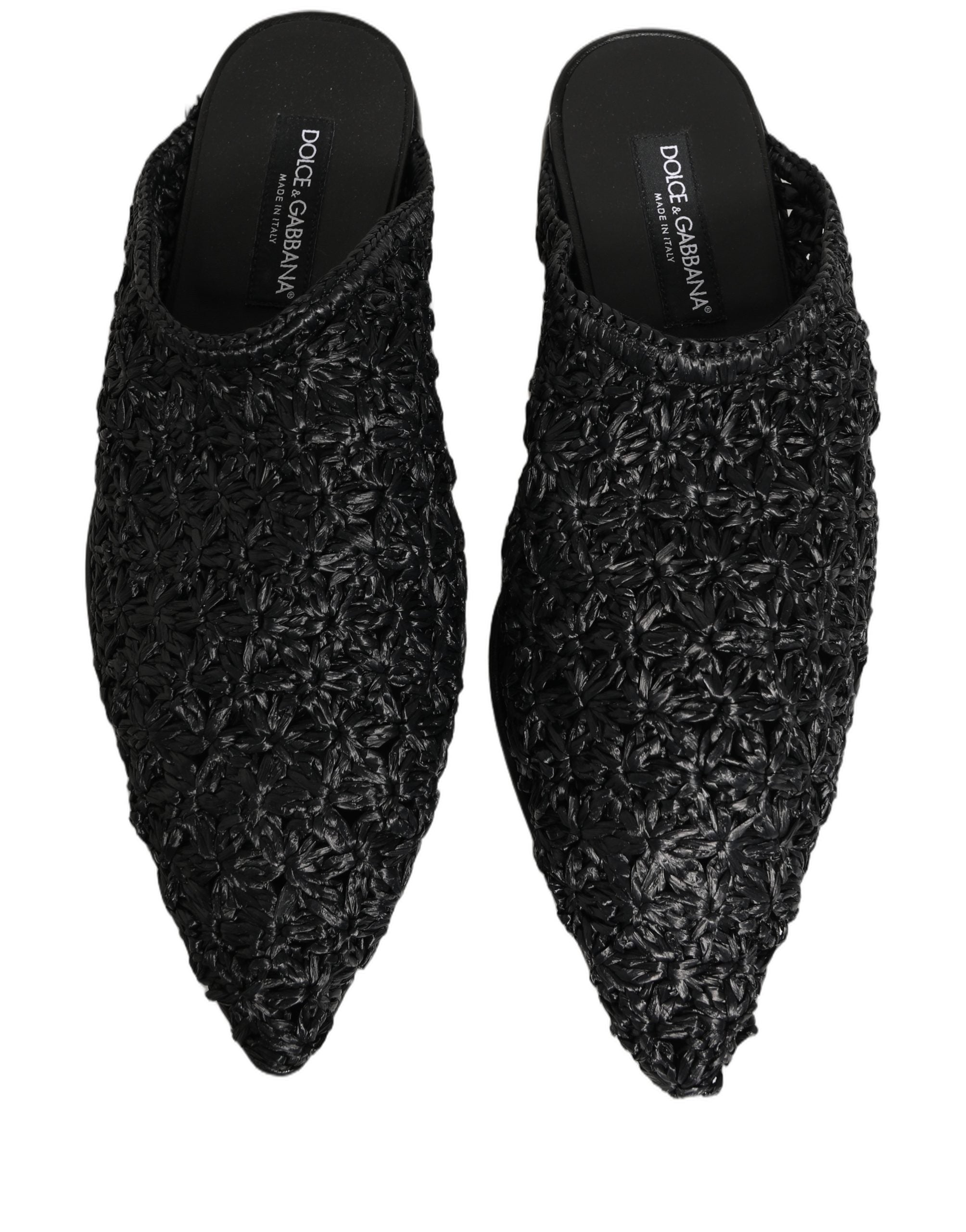 Dolce & Gabbana Black Mules Slides Slippers Men Flats Men's Shoes