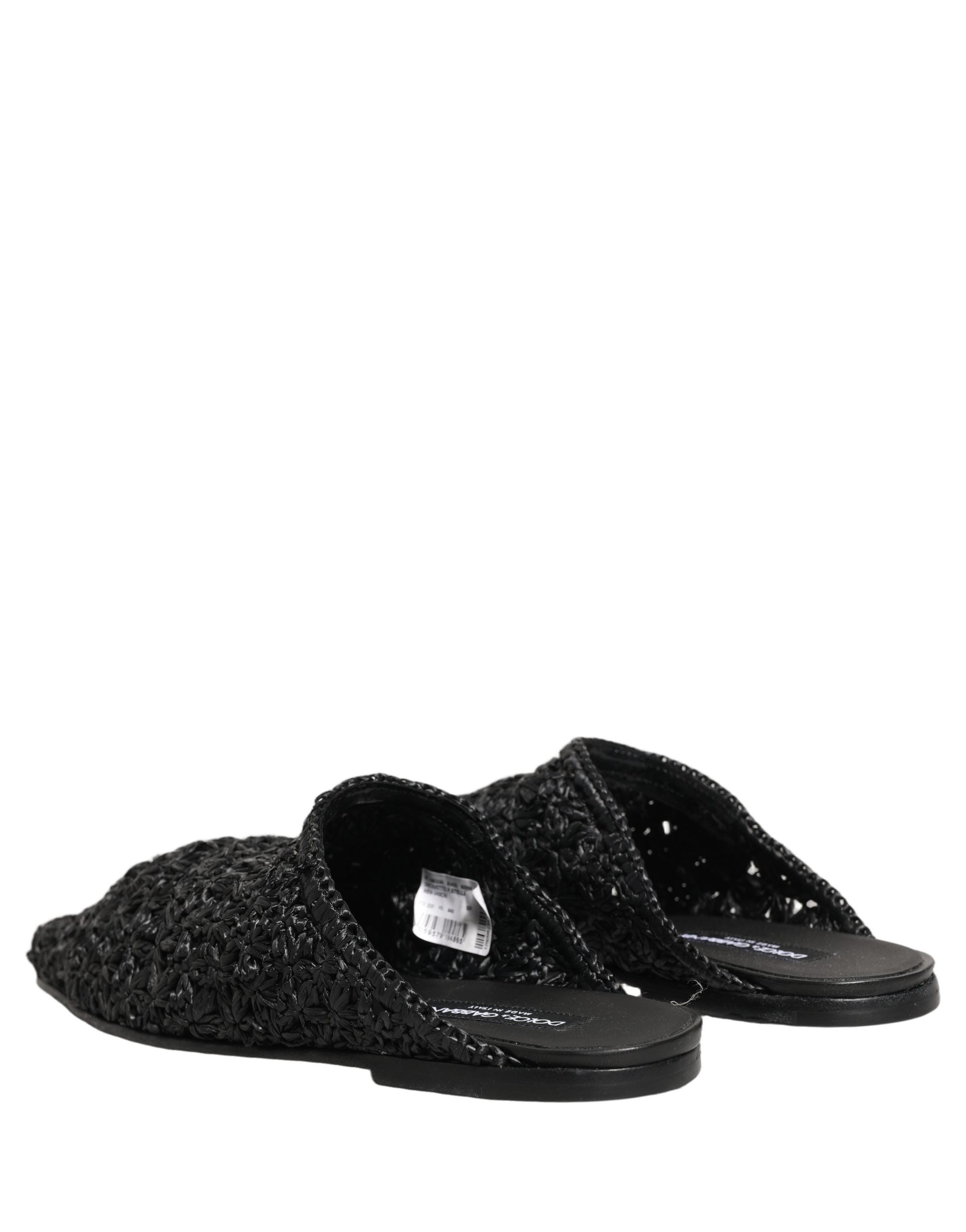 Dolce & Gabbana Black Mules Slides Slippers Men Flats Men's Shoes