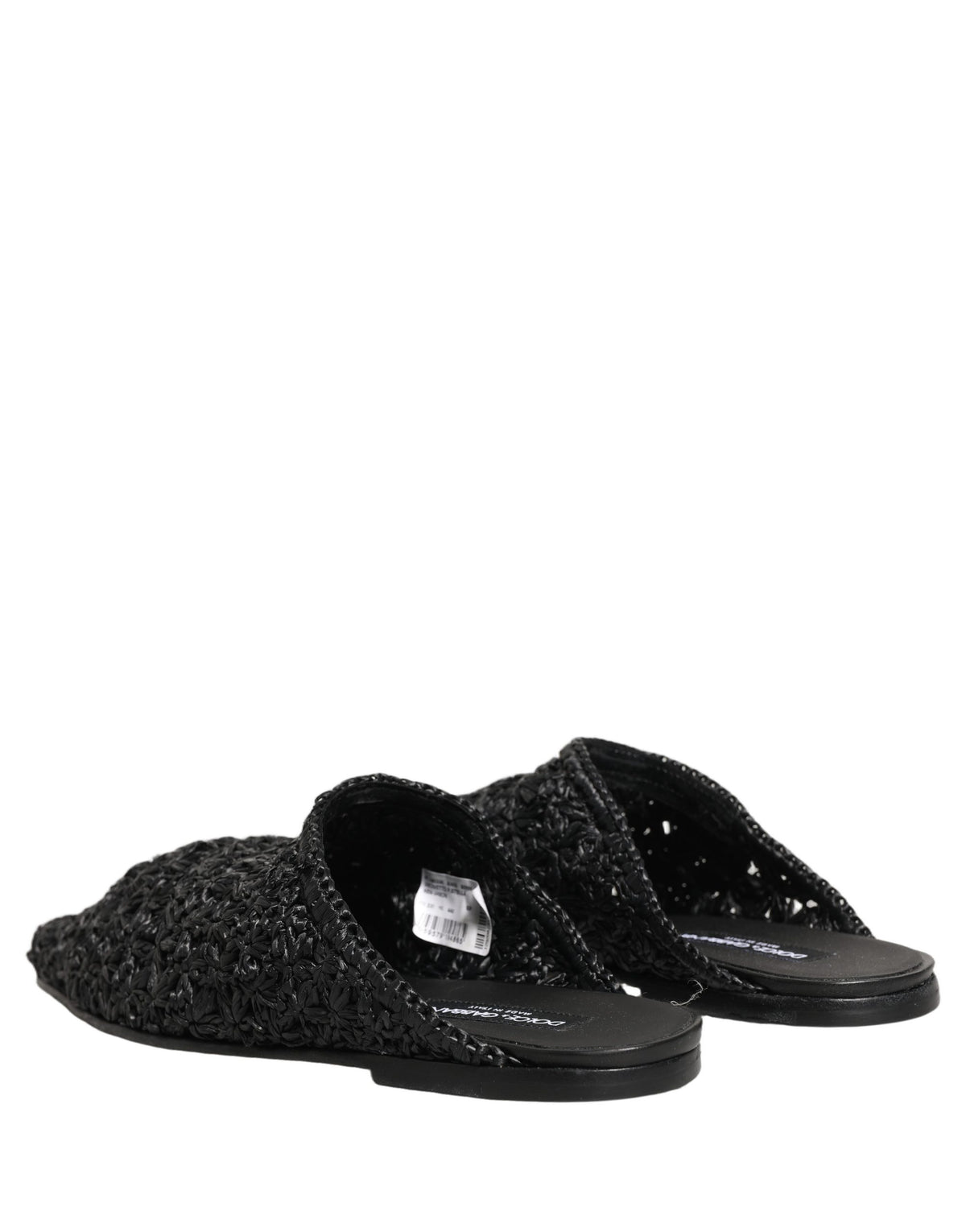 Dolce & Gabbana Black Mules Slides Slippers Men Flats Men's Shoes