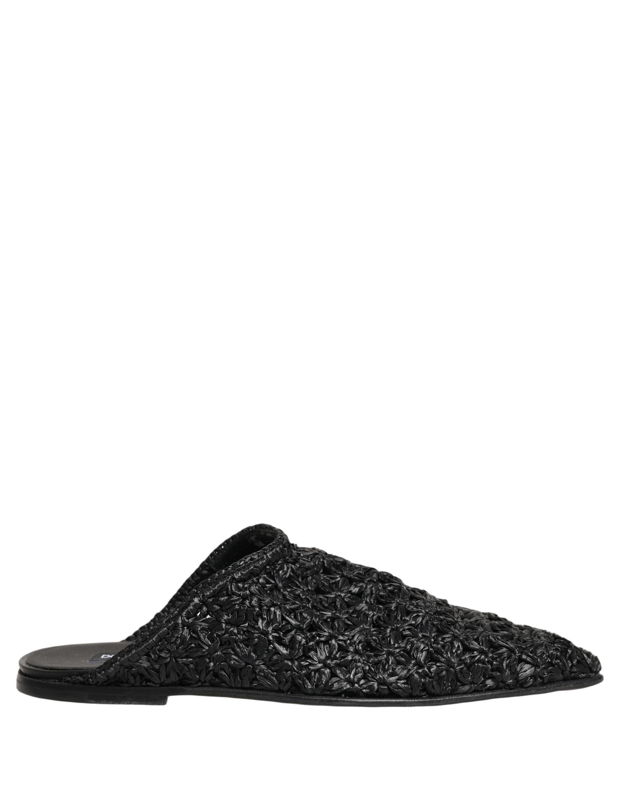 Dolce & Gabbana Black Mules Slides Slippers Men Flats Men's Shoes