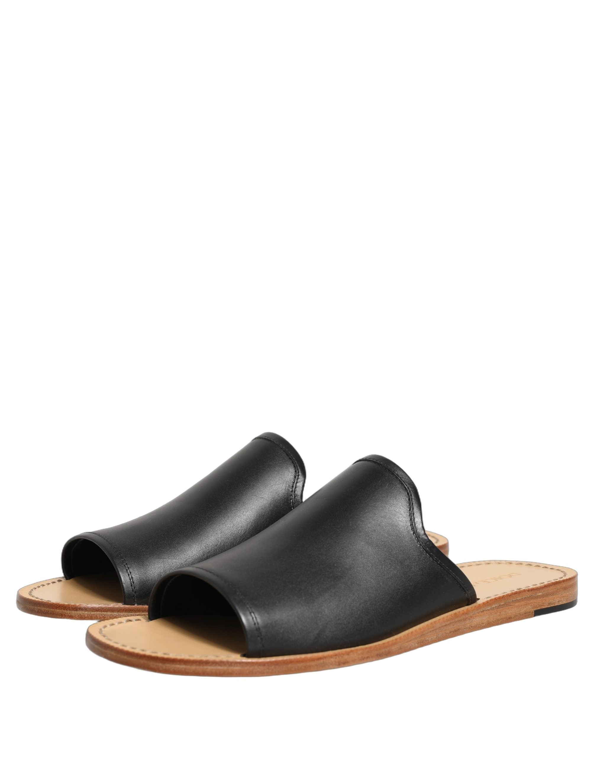 Dolce & Gabbana Brown Leather Slides Sandals Flats Men Men's Shoes