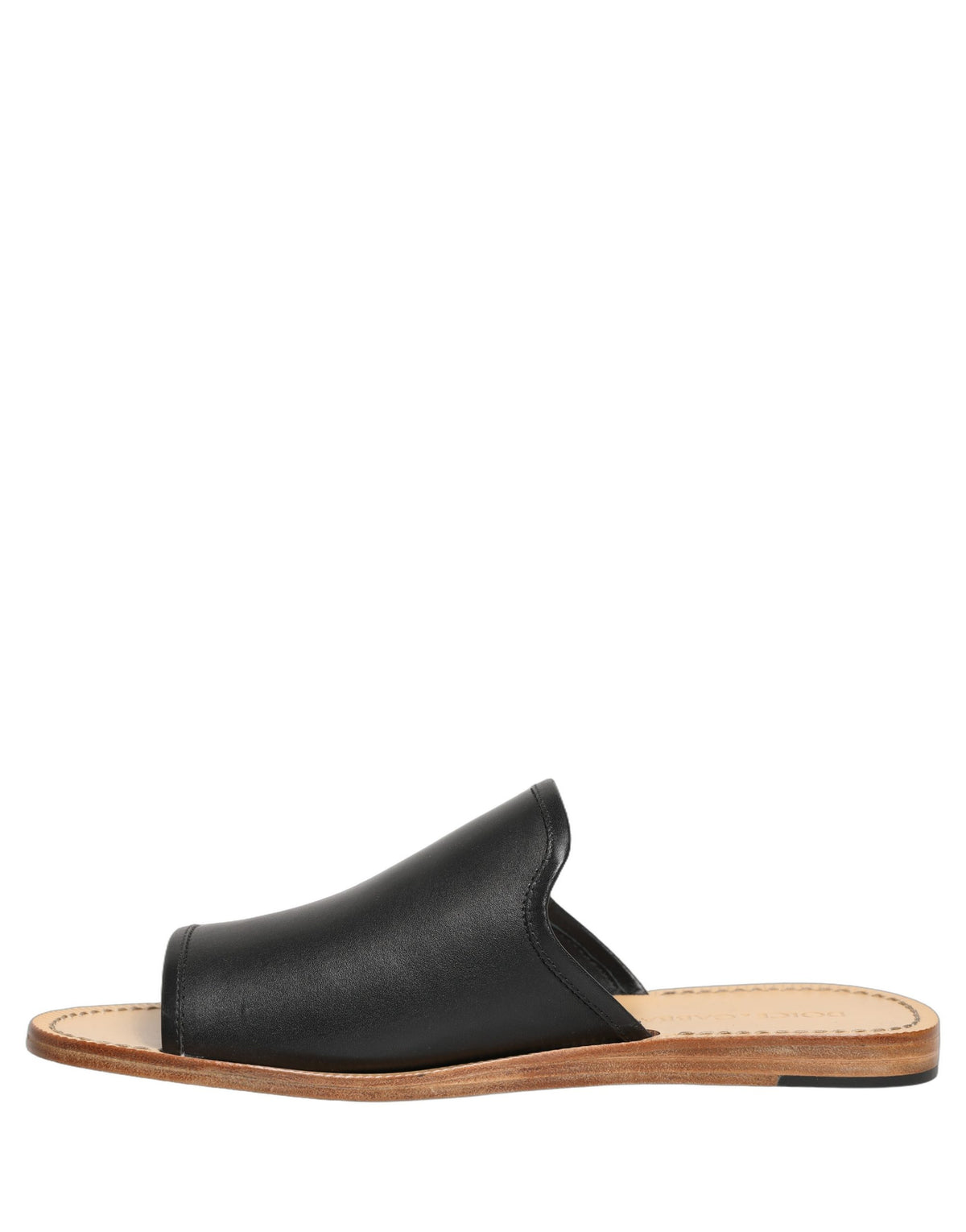 Dolce & Gabbana Brown Leather Slides Sandals Flats Men Men's Shoes