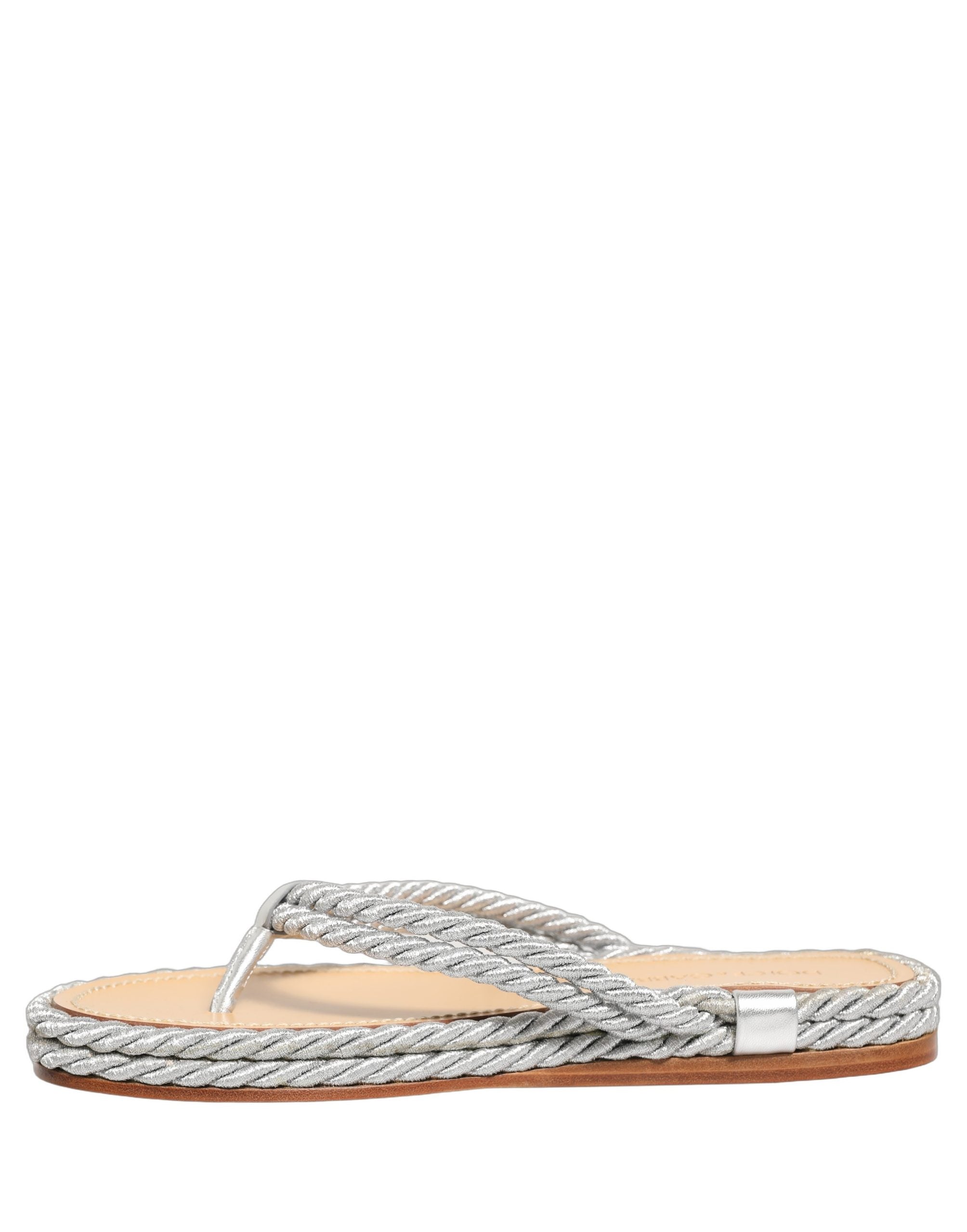 Dolce & Gabbana Silver Rope Slides Sandals Flip Flops Men's Shoes