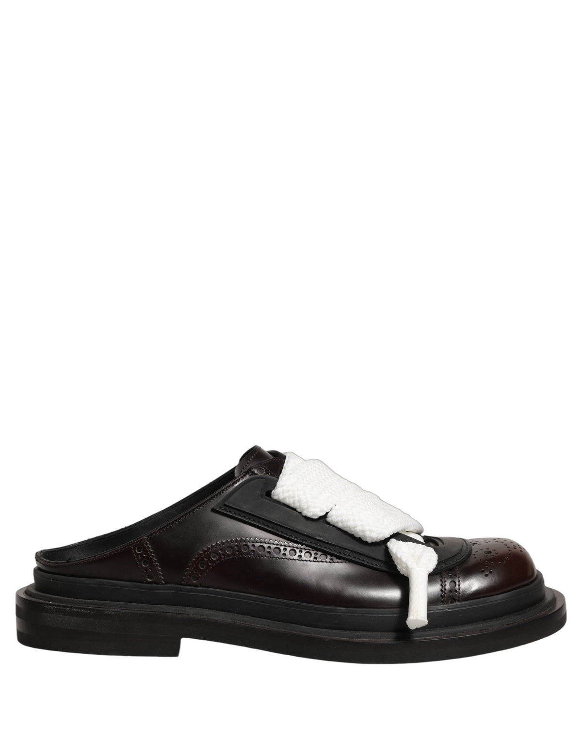Dolce & Gabbana Brown Leather Slip On Flat Sandals Men Men's Shoes