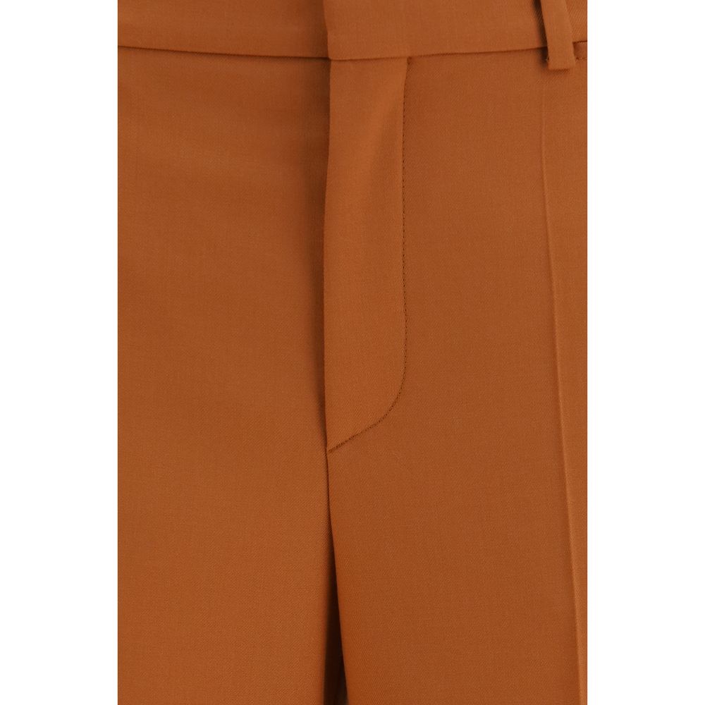 Chloé Orange Cotton Flared Women's Pants