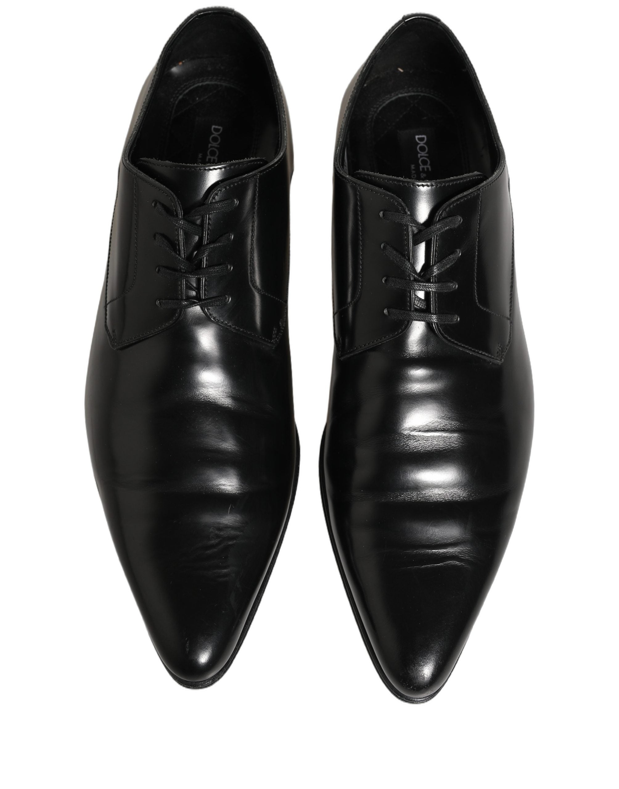 Dolce & Gabbana Black Leather Derby Dress Men Formal Men's Shoes (Pre-Owned)