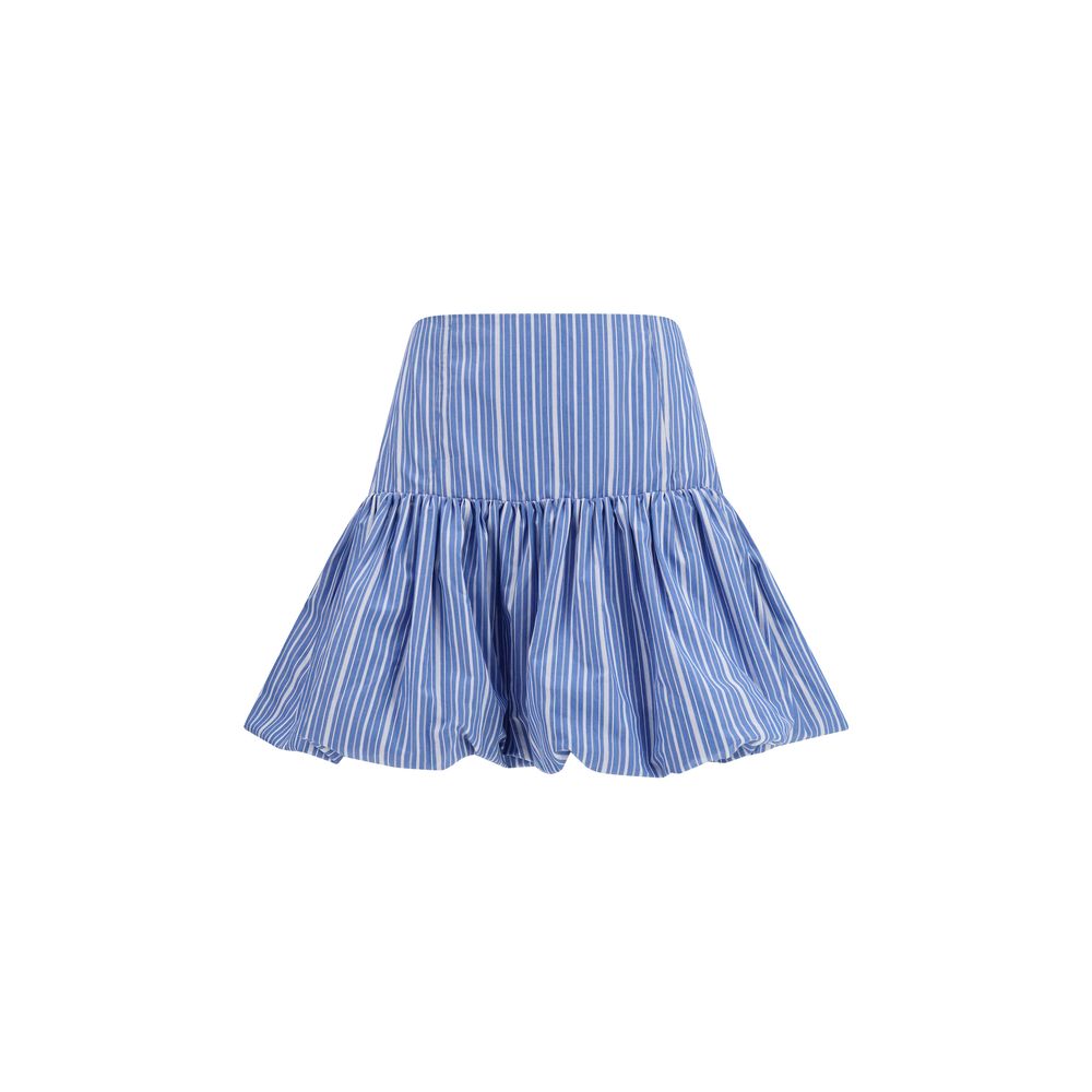 Ganni Blue Cotton Mini Women's Skirt