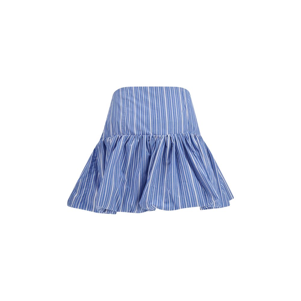 Ganni Blue Cotton Mini Women's Skirt