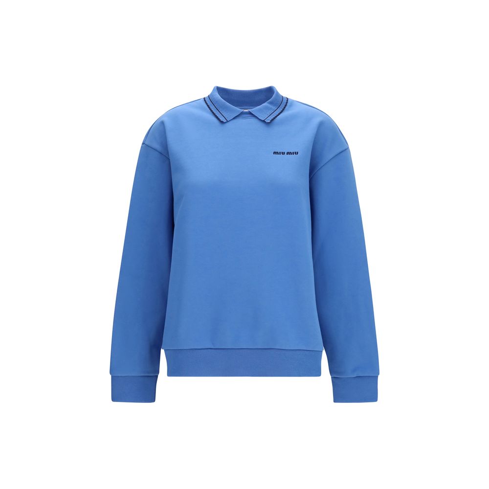 Miu Miu Blue Cotton Women's Sweatshirt