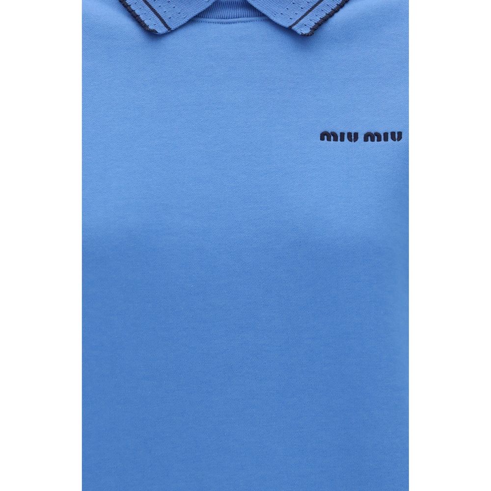 Miu Miu Blue Cotton Women's Sweatshirt