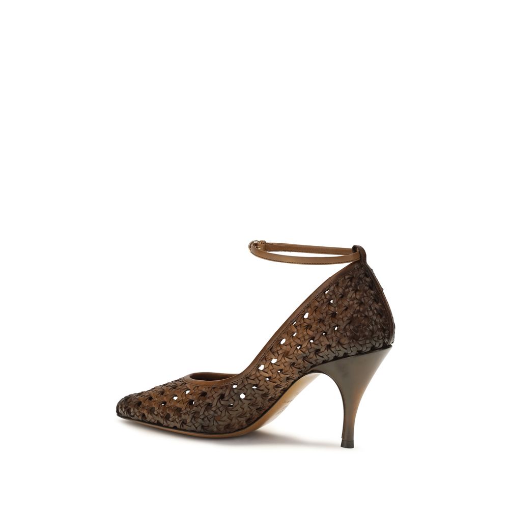 Miu Miu Beige Calf Leather Bos Taurus High Heel Women's Pumps