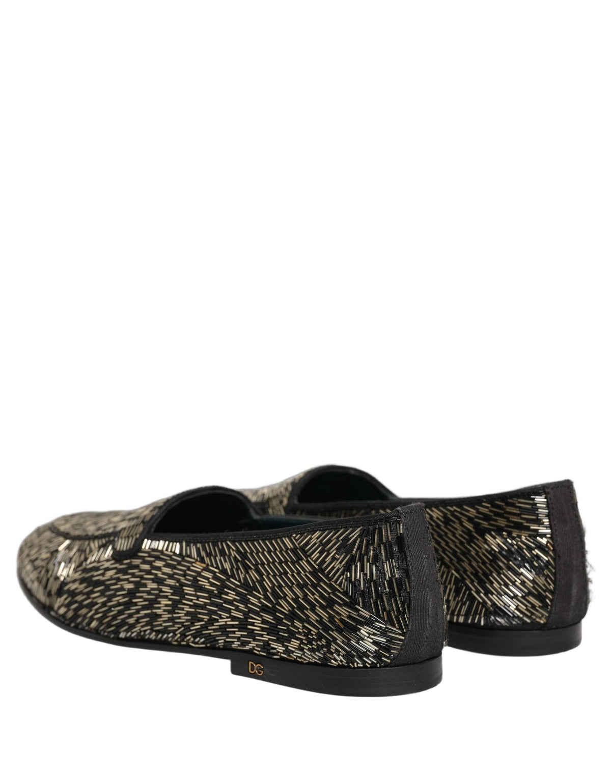 Dolce & Gabbana Black Silver Embellished Dress Loafers Men's Shoes (Pre-Owned)