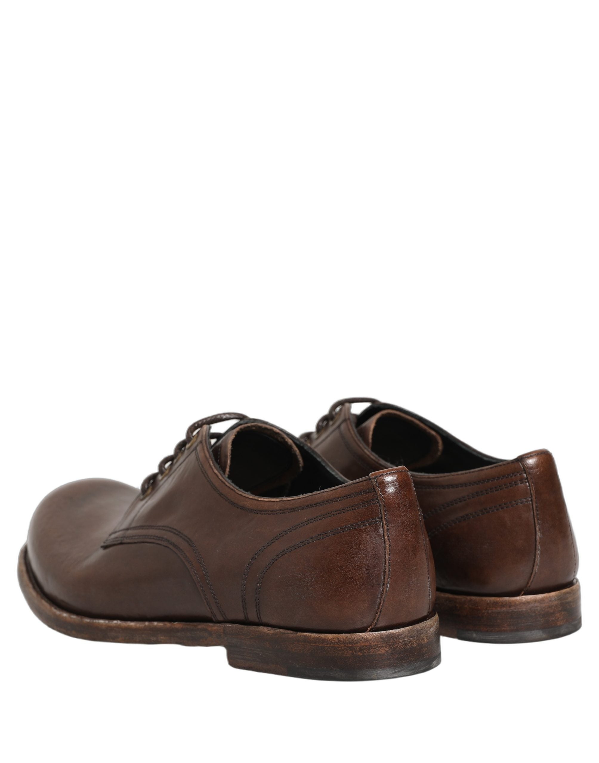 Dolce & Gabbana Brown Leather Derby Dress Men Formal Men's Shoes (Pre-Owned)