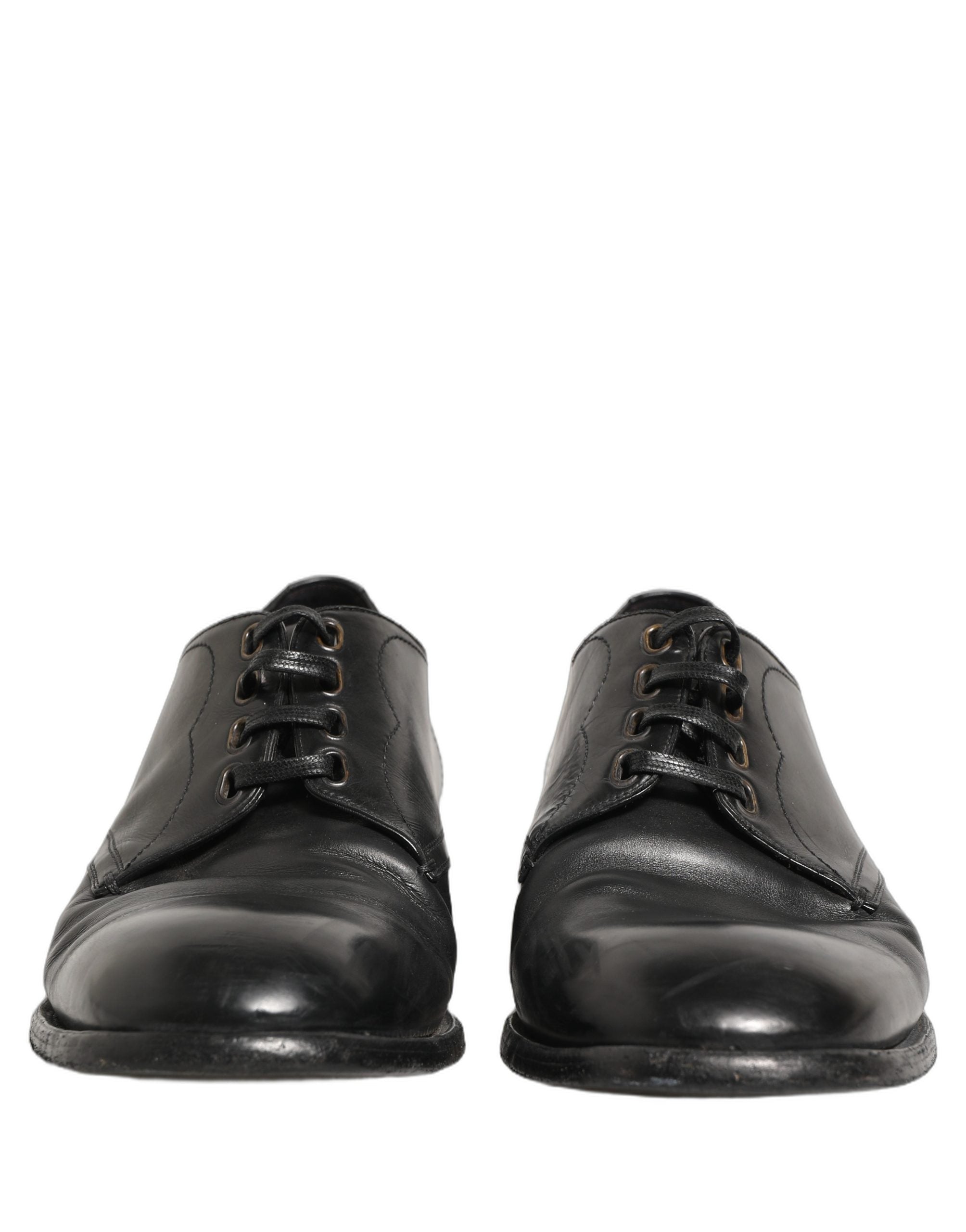 Dolce & Gabbana Black Leather Derby Dress Men Formal Men's Shoes (Pre-Owned)