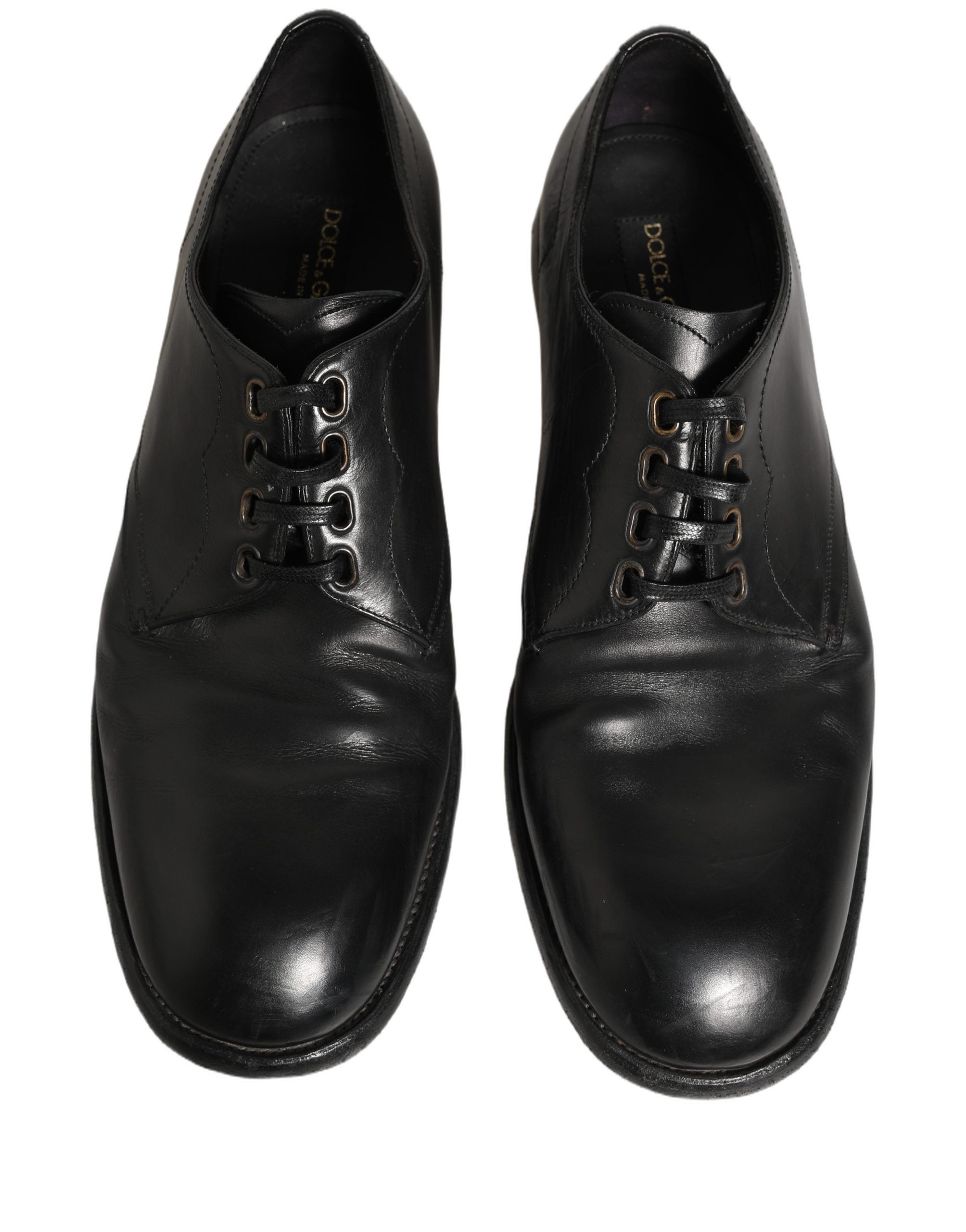Dolce & Gabbana Black Leather Derby Dress Men Formal Men's Shoes (Pre-Owned)