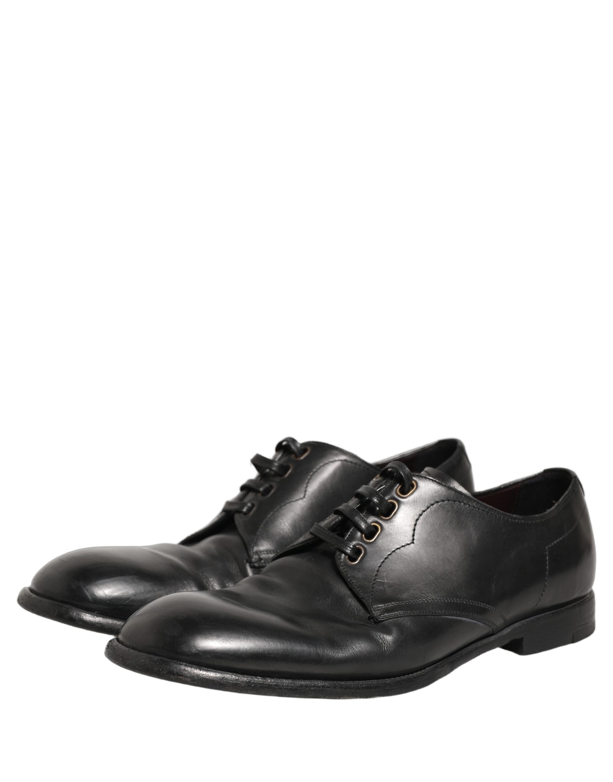 Dolce & Gabbana Black Leather Derby Dress Men Formal Men's Shoes (Pre-Owned)