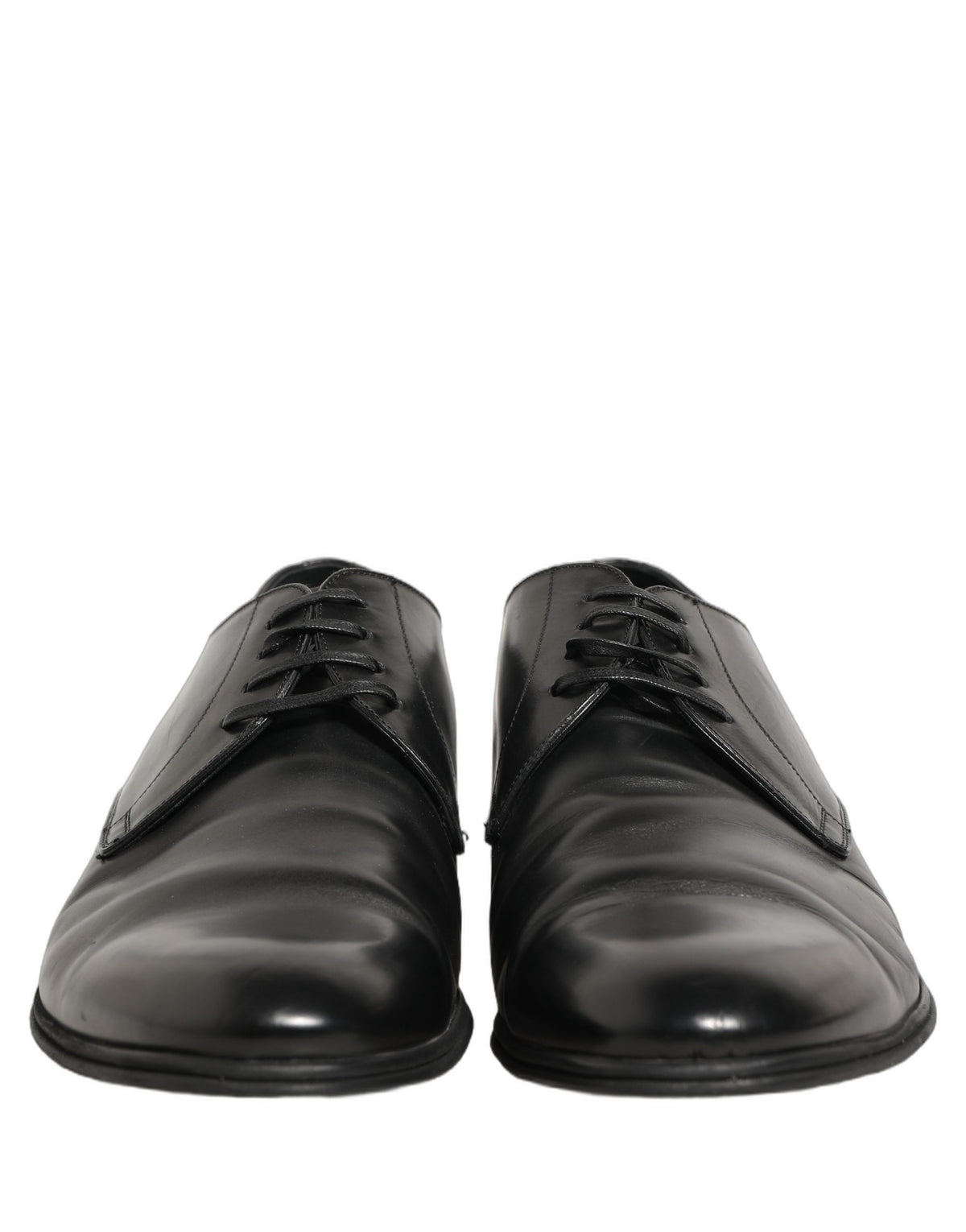 Dolce & Gabbana Black Leather Men Derby Dress Formal Men's Shoes (Pre-Owned)