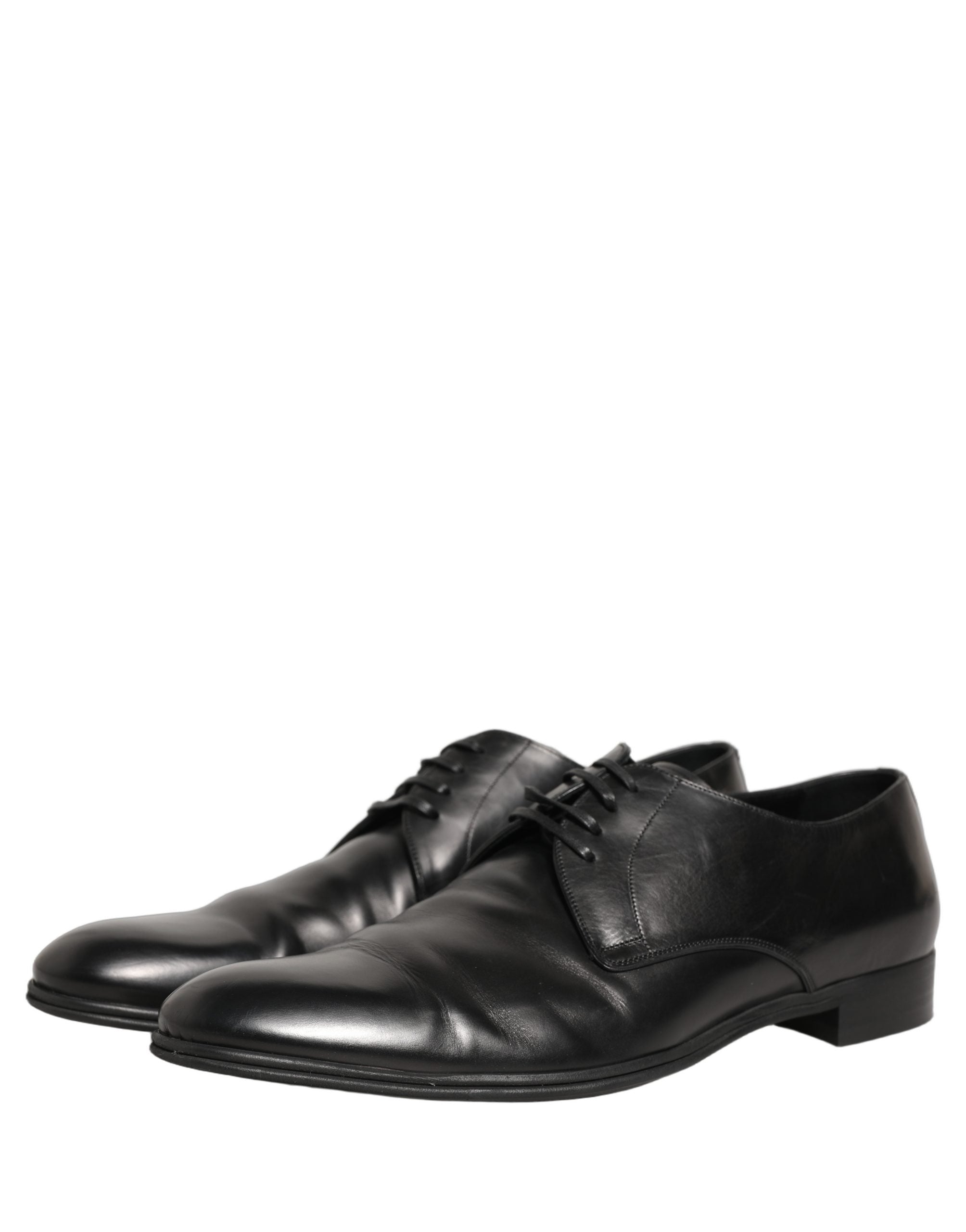 Dolce & Gabbana Black Leather Men Derby Dress Formal Men's Shoes (Pre-Owned)