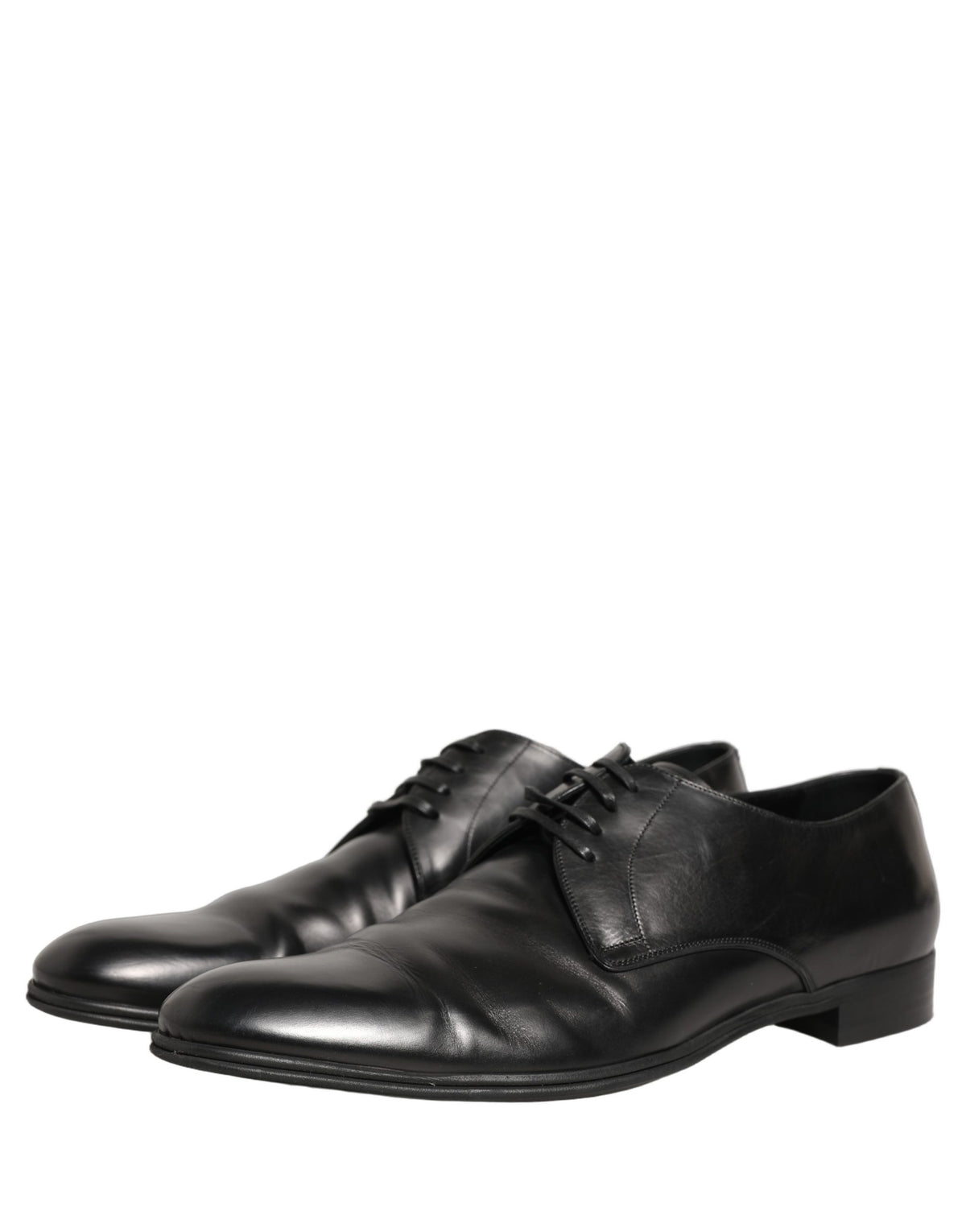 Dolce & Gabbana Black Leather Men Derby Dress Formal Men's Shoes (Pre-Owned)