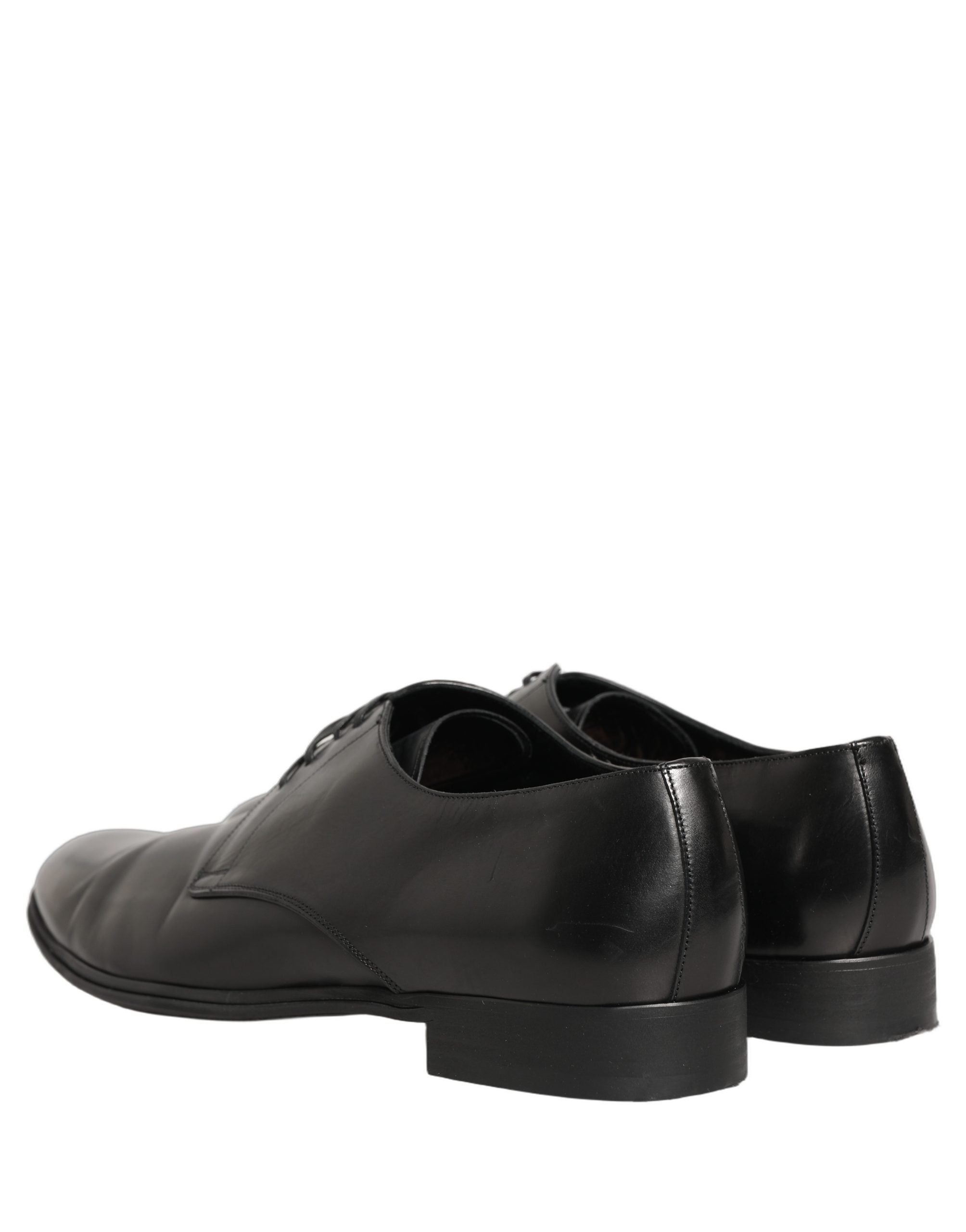 Dolce & Gabbana Black Leather Men Derby Dress Formal Men's Shoes (Pre-Owned)