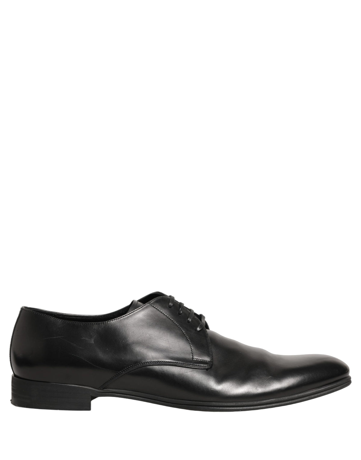 Dolce & Gabbana Black Leather Men Derby Dress Formal Men's Shoes (Pre-Owned)
