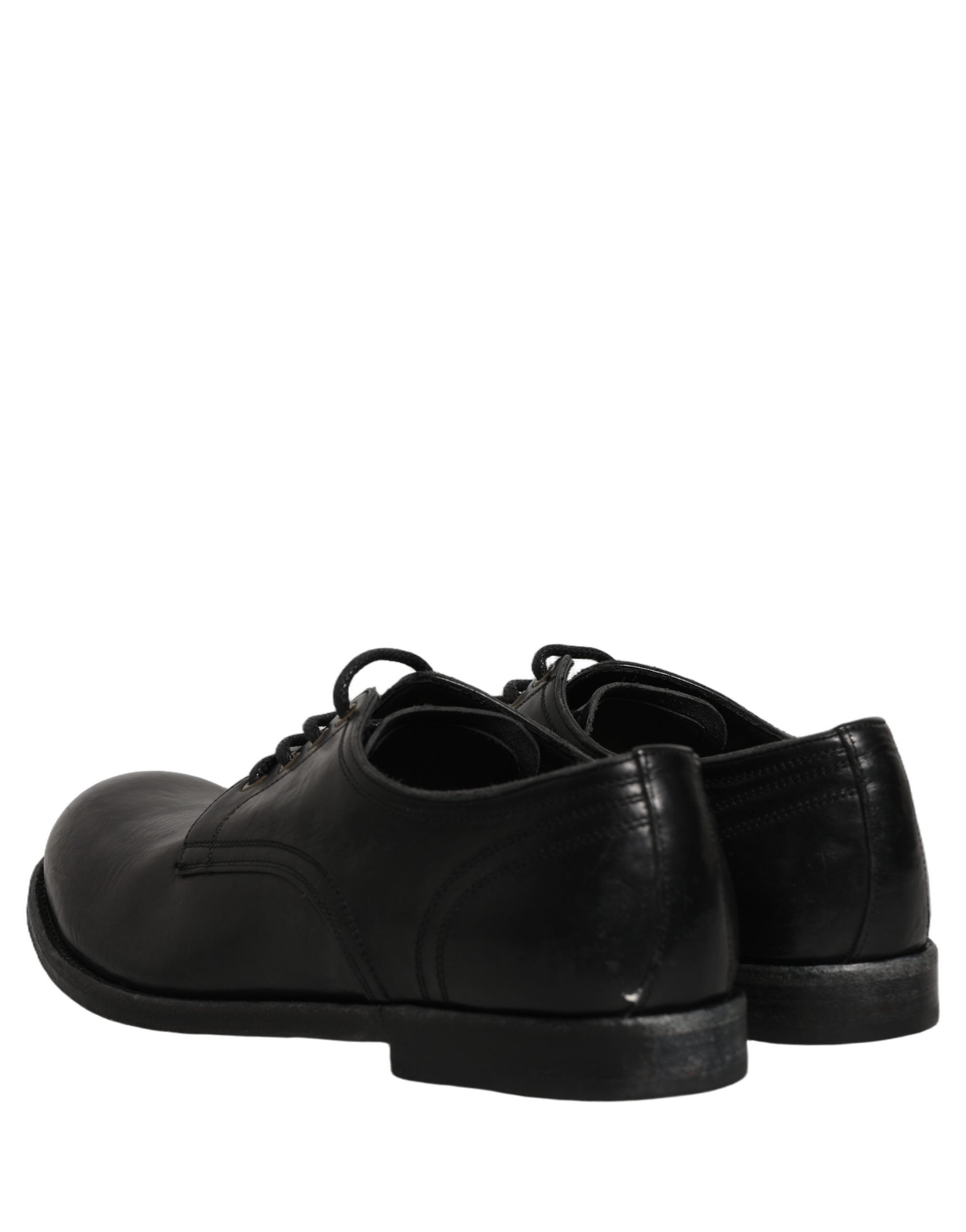 Dolce & Gabbana Black Leather Men Derby Dress Formal Men's Shoes (Pre-Owned)