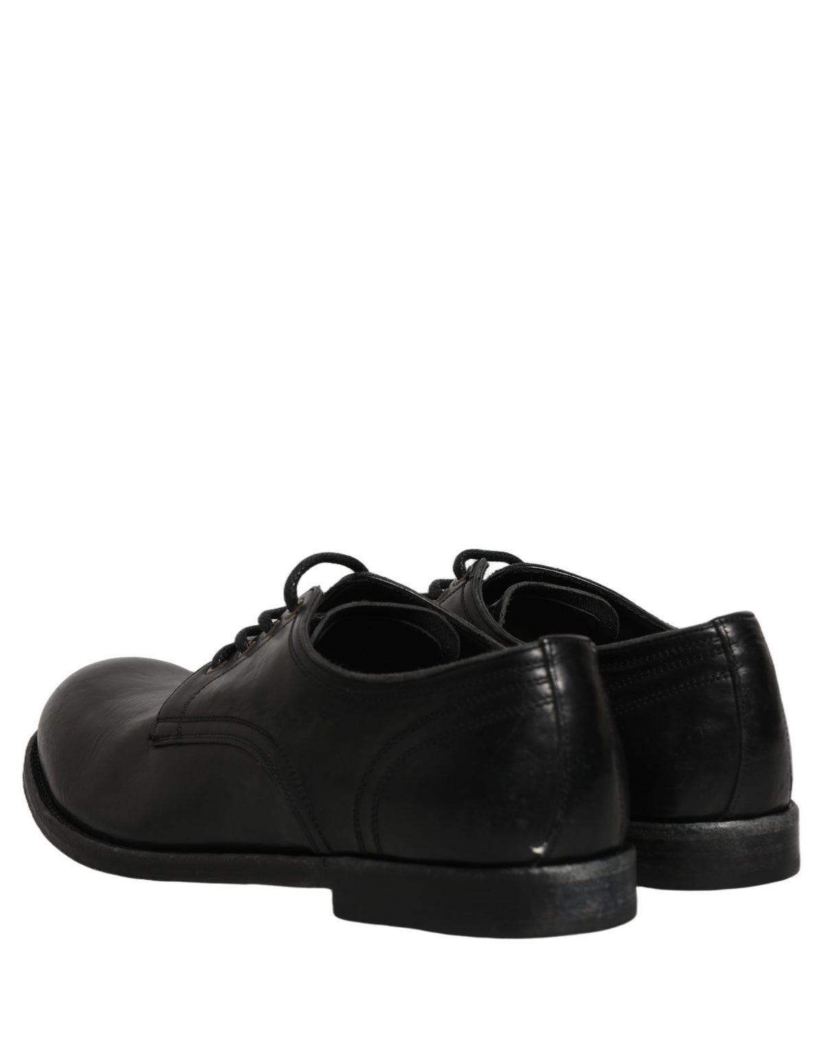 Dolce & Gabbana Black Leather Men Derby Dress Formal Men's Shoes (Pre-Owned)