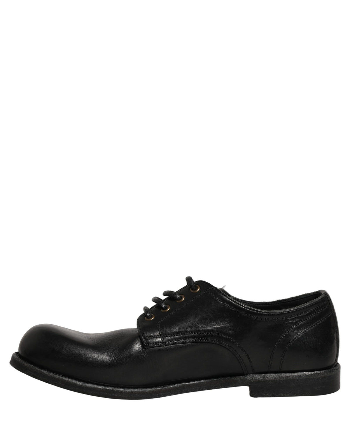 Dolce & Gabbana Black Leather Men Derby Dress Formal Men's Shoes (Pre-Owned)
