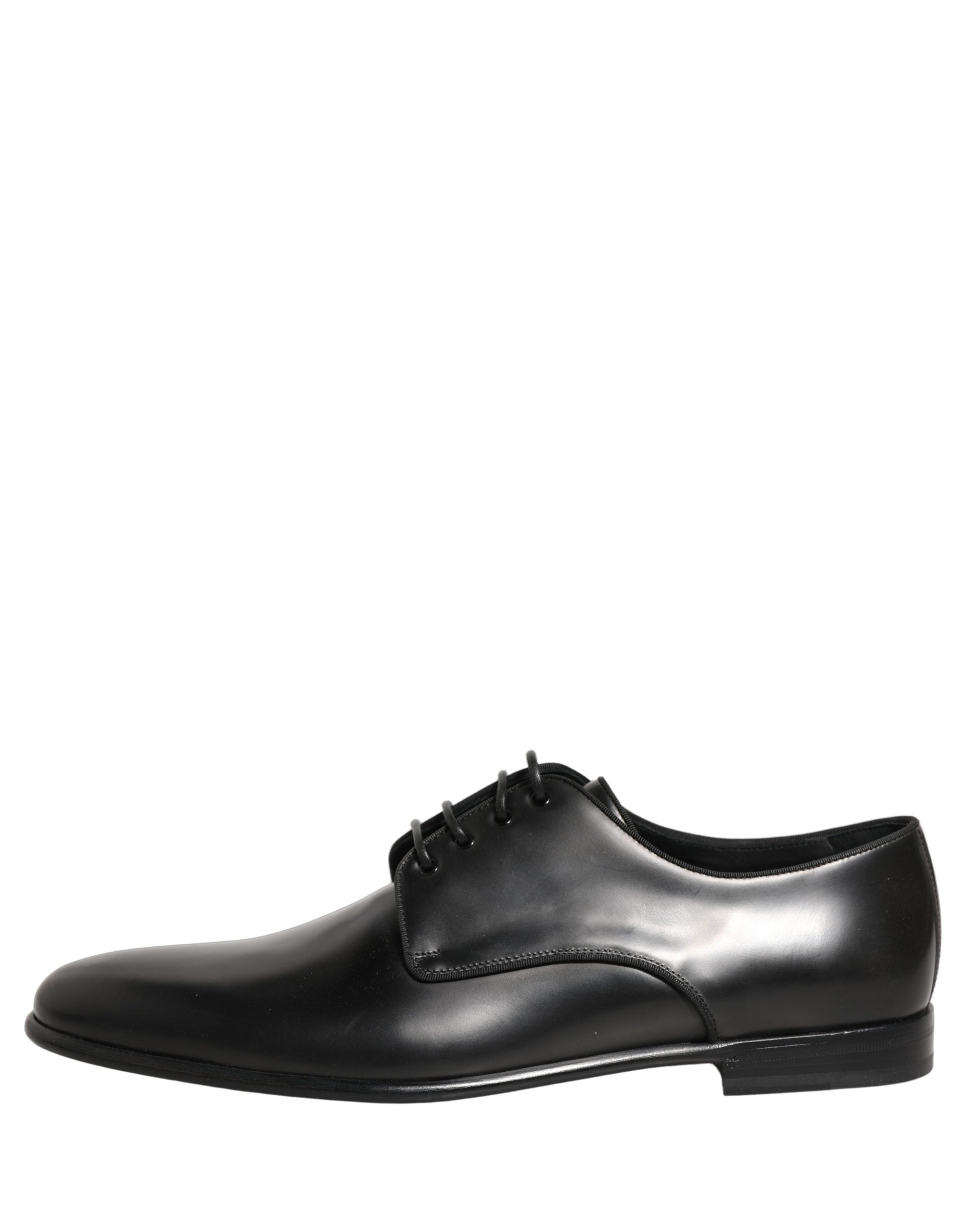 Dolce & Gabbana Black Leather Men Derby Dress Formal Men's Shoes (Pre-Owned)
