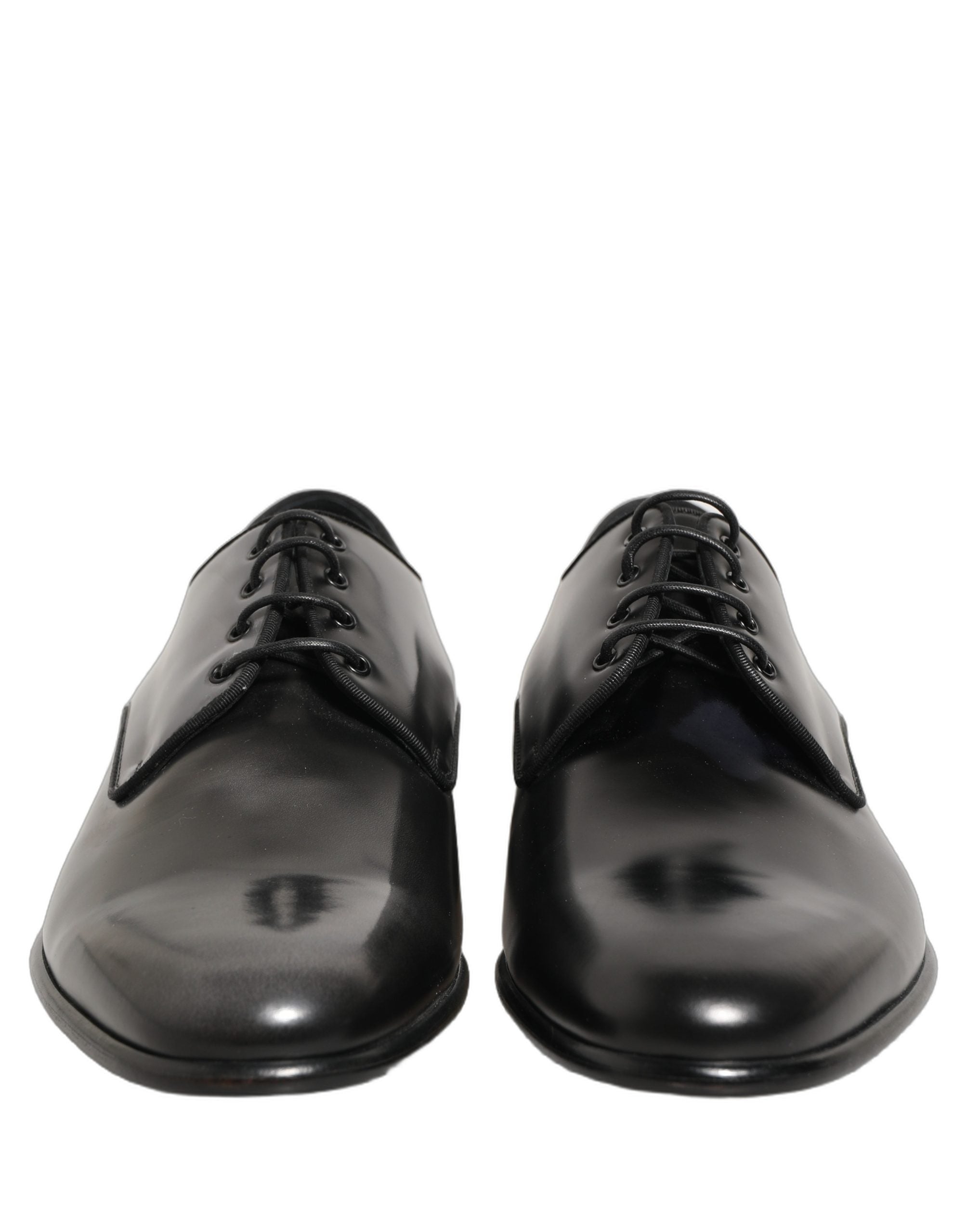 Dolce & Gabbana Black Leather Men Derby Dress Formal Men's Shoes (Pre-Owned)