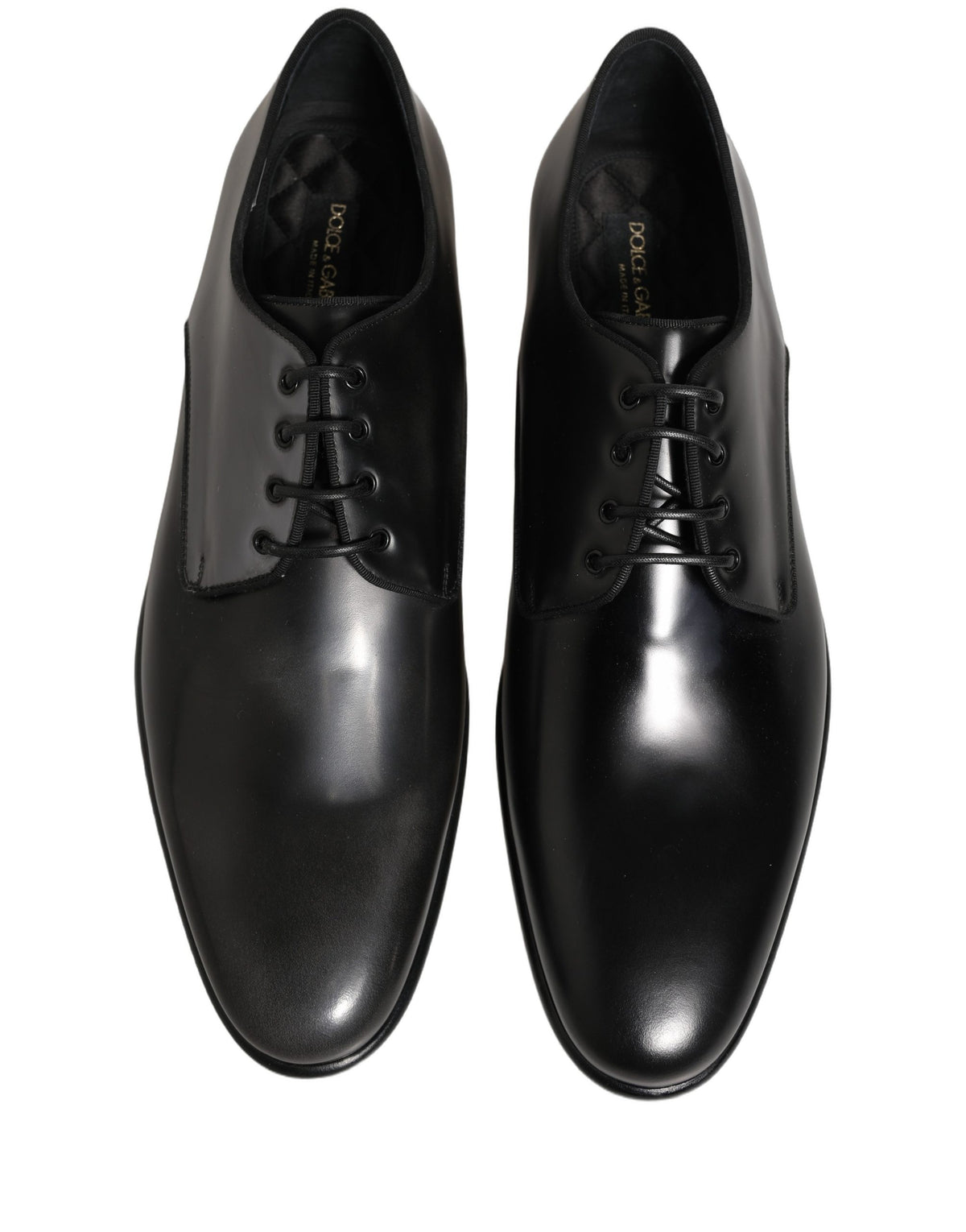 Dolce & Gabbana Black Leather Men Derby Dress Formal Men's Shoes (Pre-Owned)