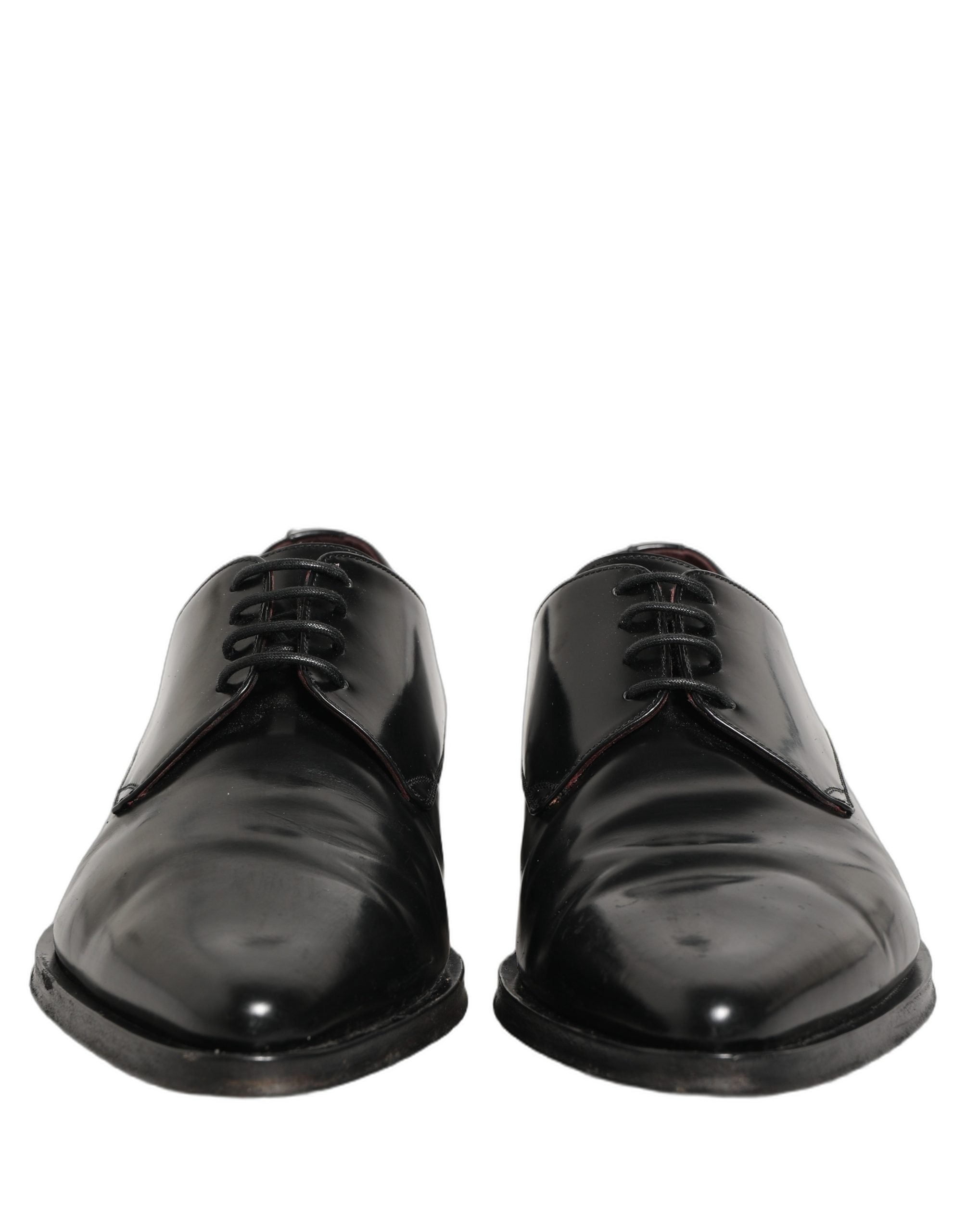 Dolce & Gabbana Black Leather Men Derby Dress Formal Men's Shoes (Pre-Owned)