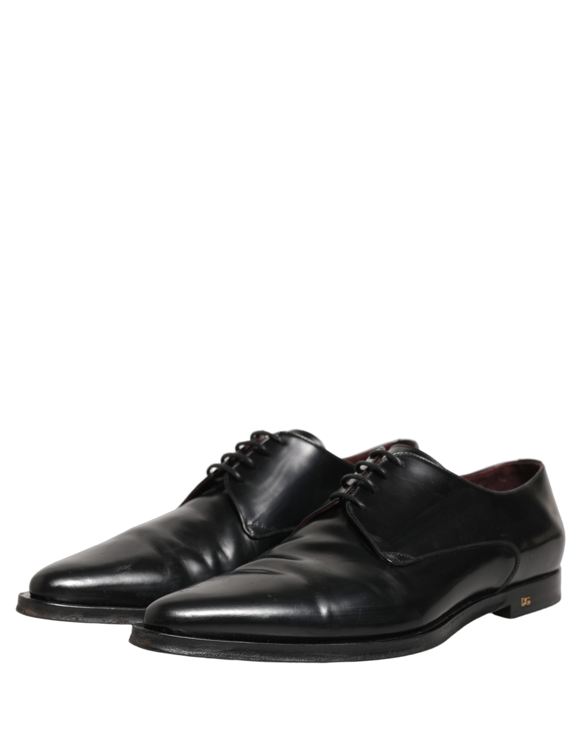 Dolce & Gabbana Black Leather Men Derby Dress Formal Men's Shoes (Pre-Owned)