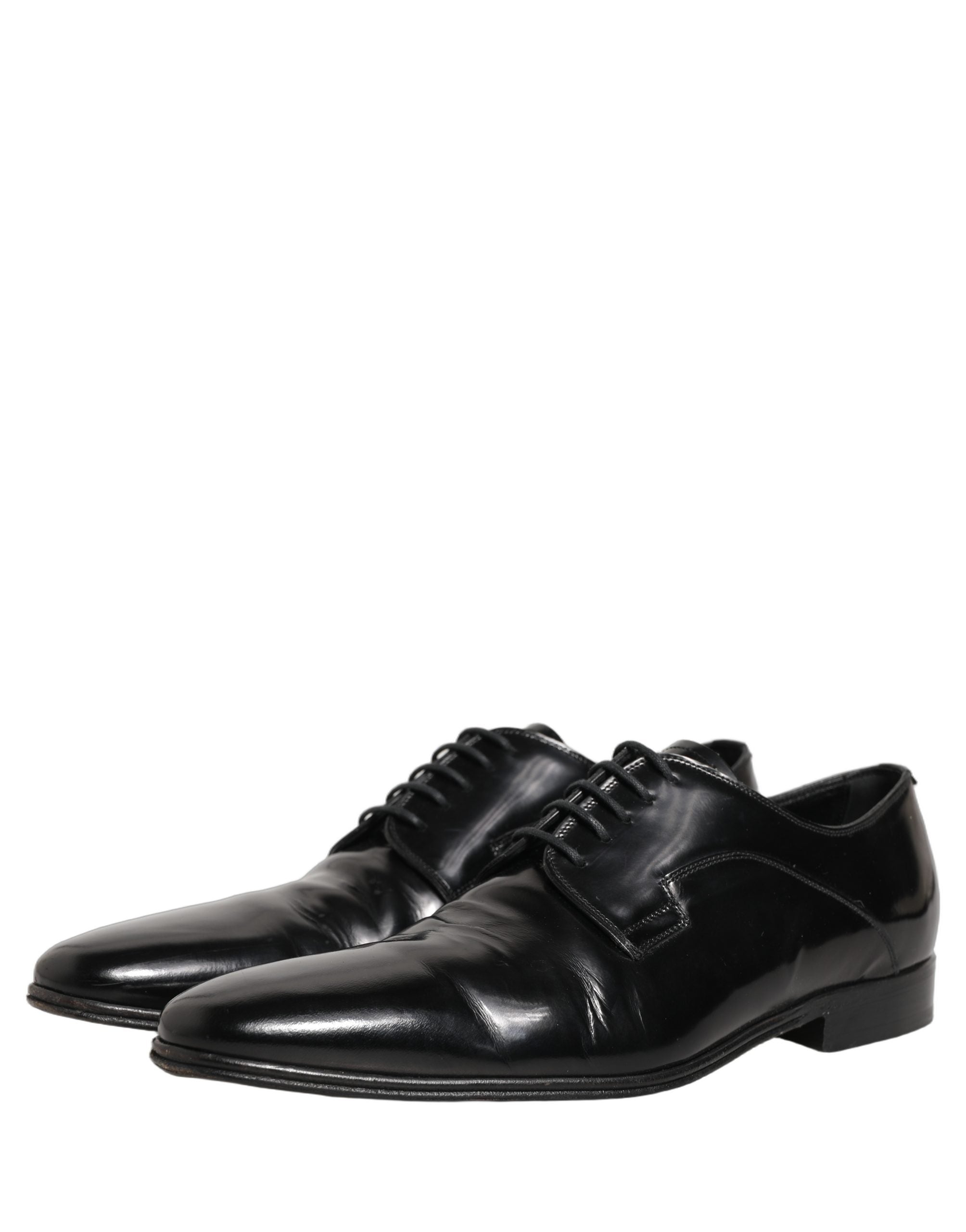 Dolce & Gabbana Black Leather Men Derby Dress Formal Men's Shoes (Pre-Owned)