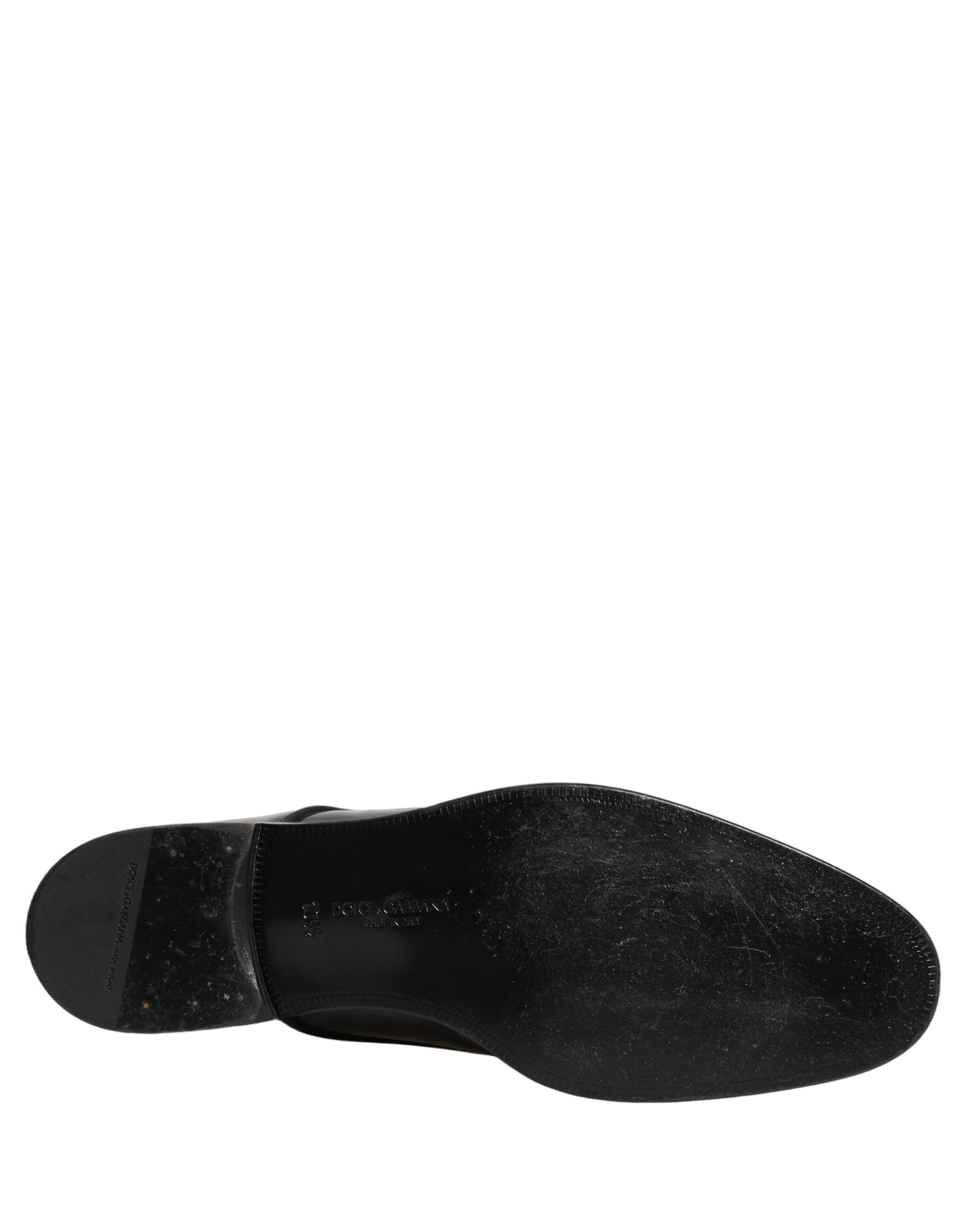 Dolce & Gabbana Black Leather Men Derby Dress Formal Men's Shoes (Pre-Owned)