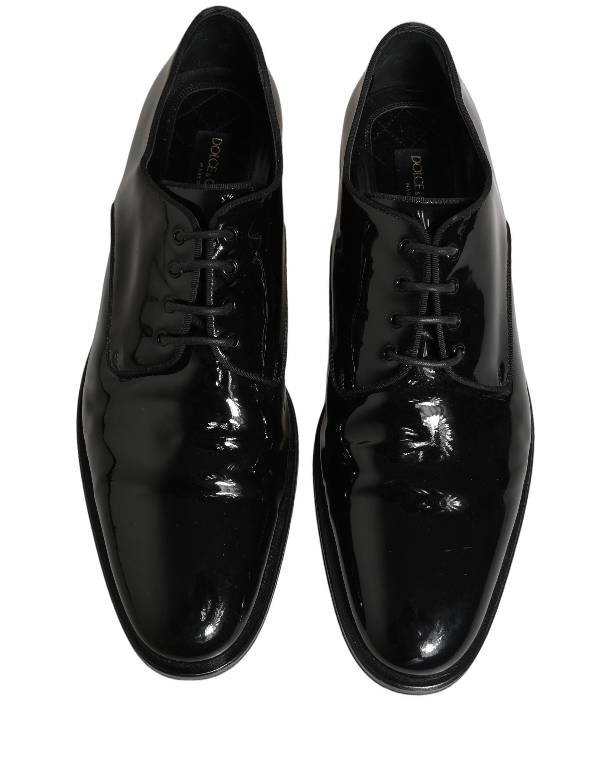 Dolce & Gabbana Black Leather Men Derby Dress Formal Men's Shoes (Pre-Owned)