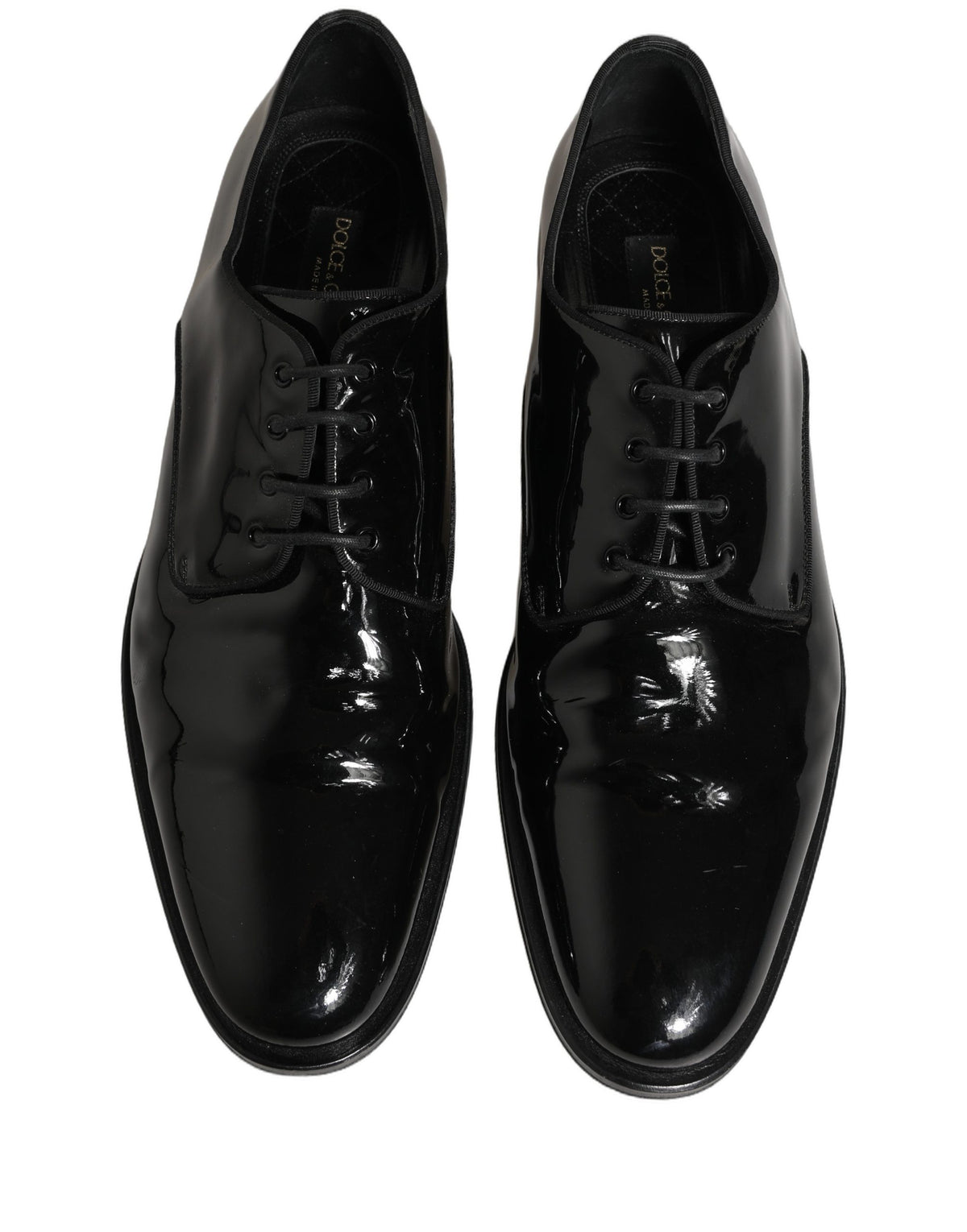Dolce & Gabbana Black Leather Men Derby Dress Formal Men's Shoes (Pre-Owned)